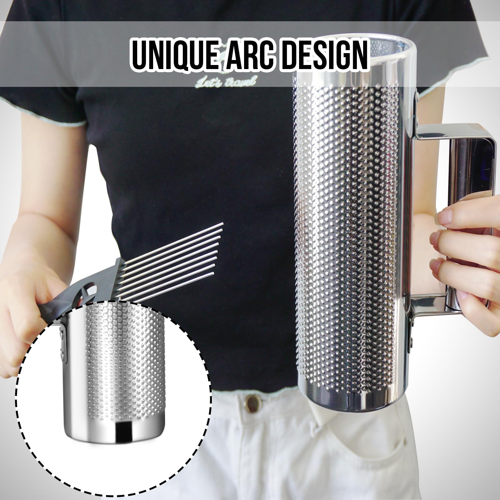 Soulmate Guiro Instrument 10''X3'' Stainless Steel Guiro Latin Percussion Instrument With Scraper Professional Band Accompanimen