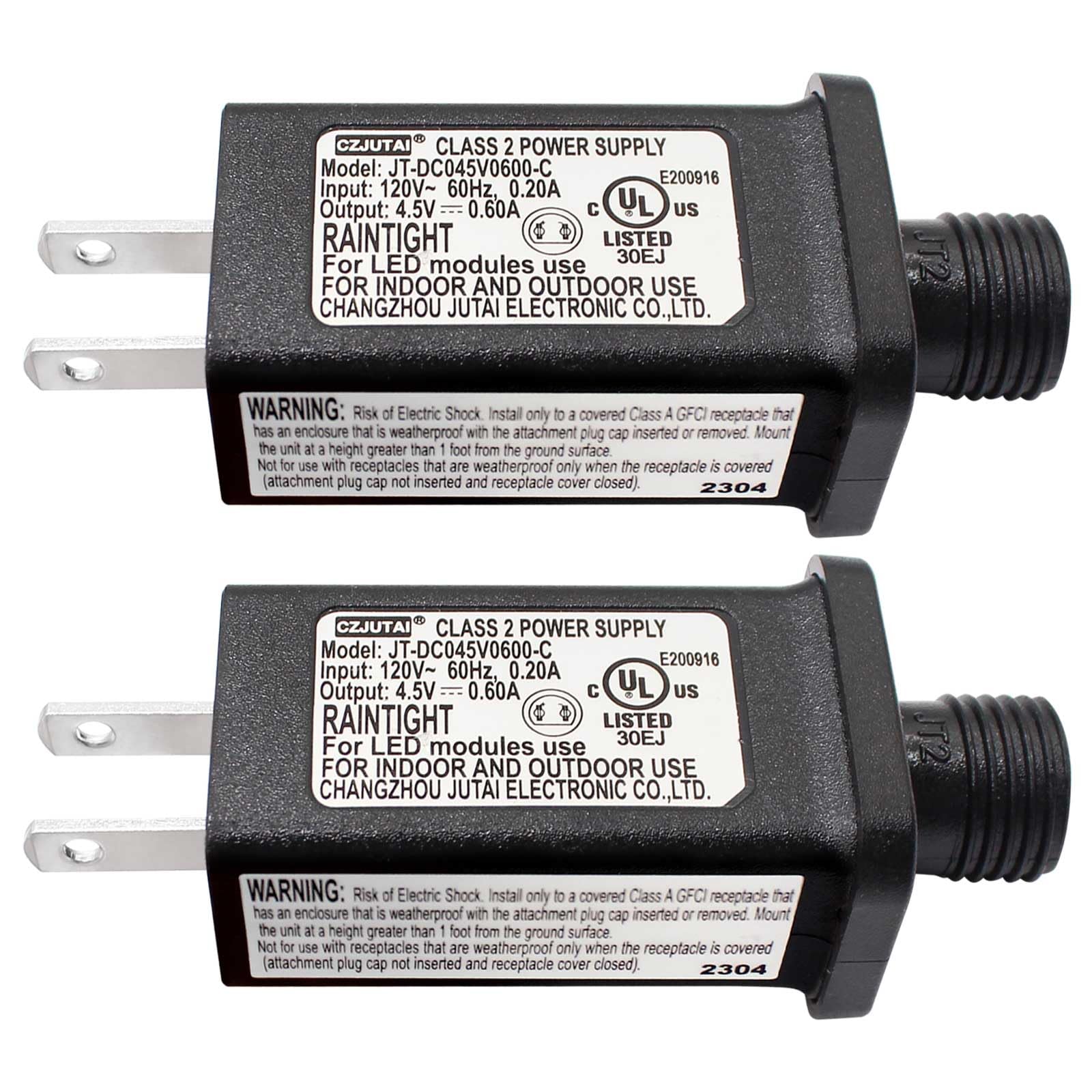 4.5V 0.6A 2Pcs Replacement Led Transformer Class 2 Power Supply Adapter Ip44 Led Light Controller Low Voltage Transformer For Ch