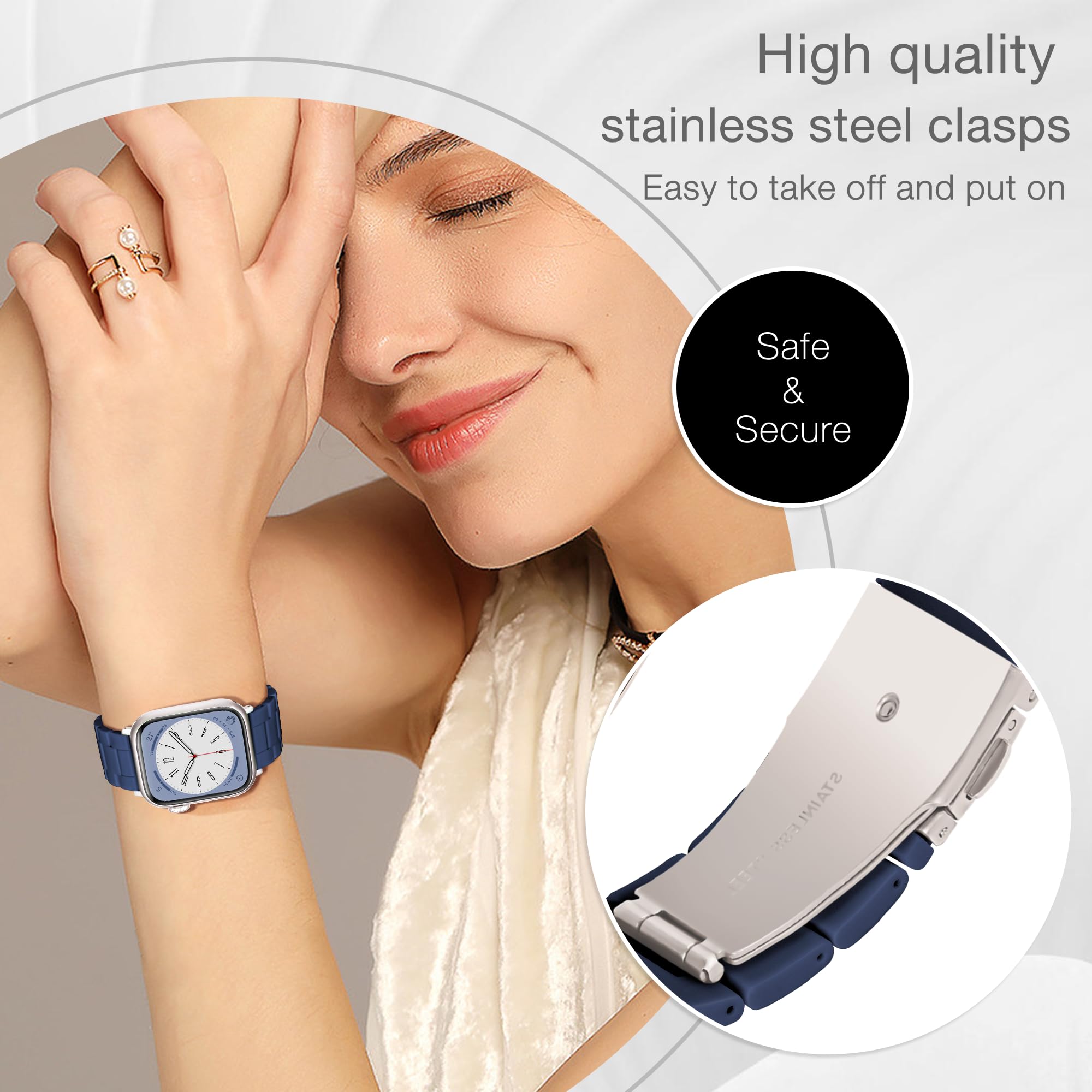 Light Apple Watch Band Fashion Resin Apple Watch Bands For Women Men, Iwacth Bands For Women,Compatible With Apple Watch Band Ul