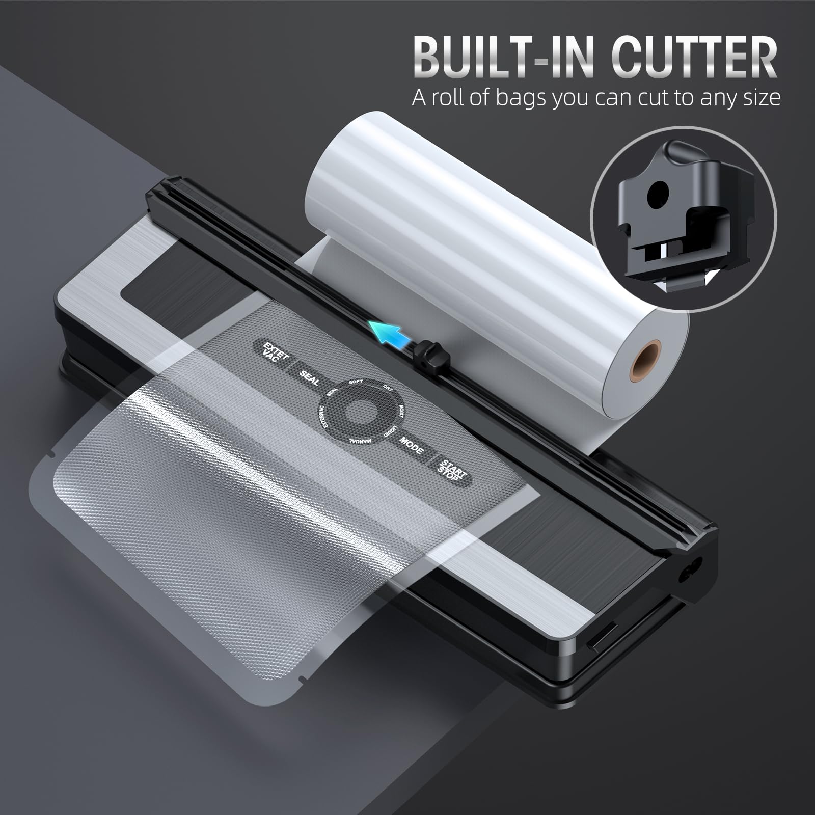 Vacuum Sealer Machine   8 In 1 Food Vacuum Sealer Machine With Build In Cutter Automatic Air Sealing System Led Indicator For Fo