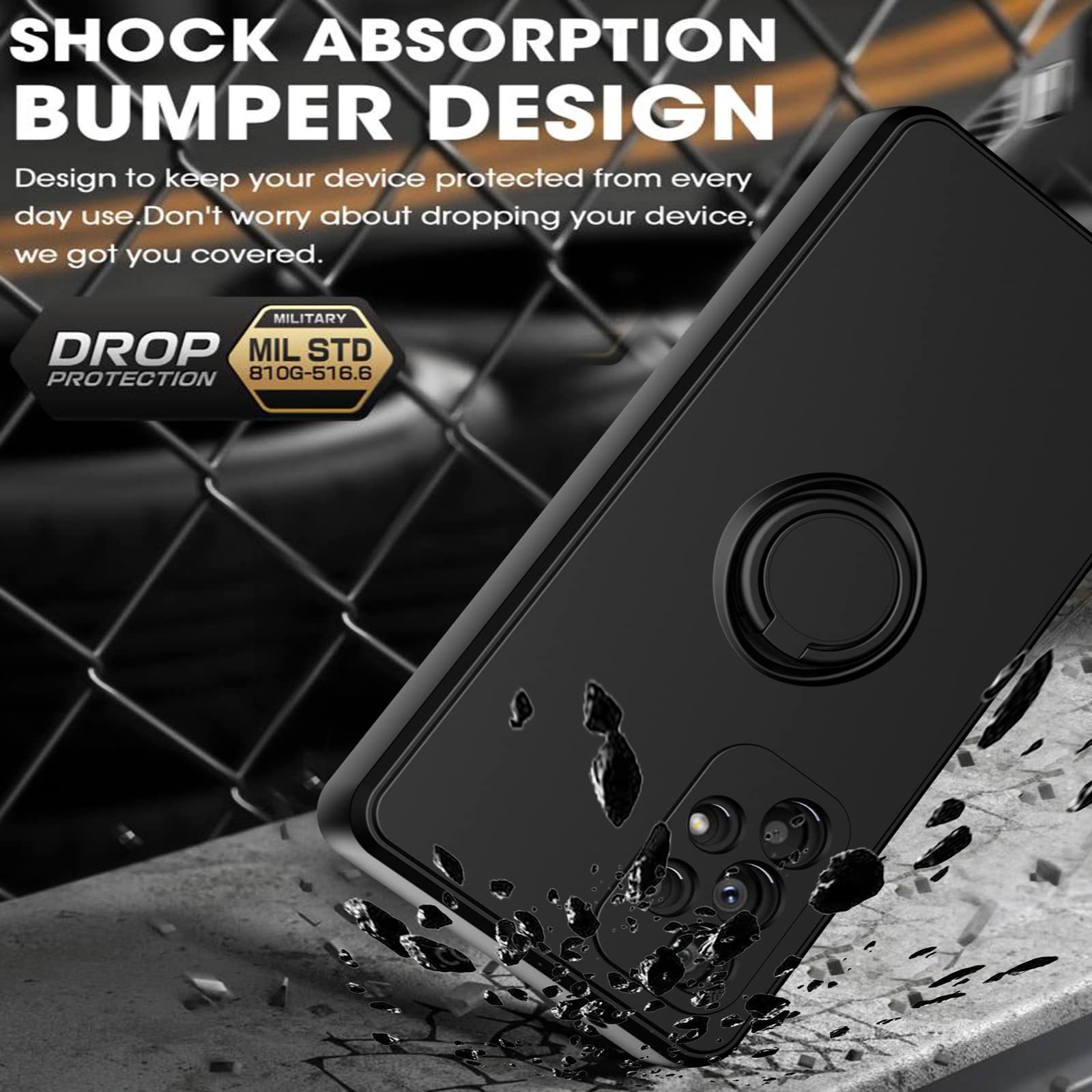 Esakycn For Samsung Galaxy A52 / A52S 5G Case With Screen Protector [2 Pack] And Camera Lens Protector [2 Pack], Phone Case Sili