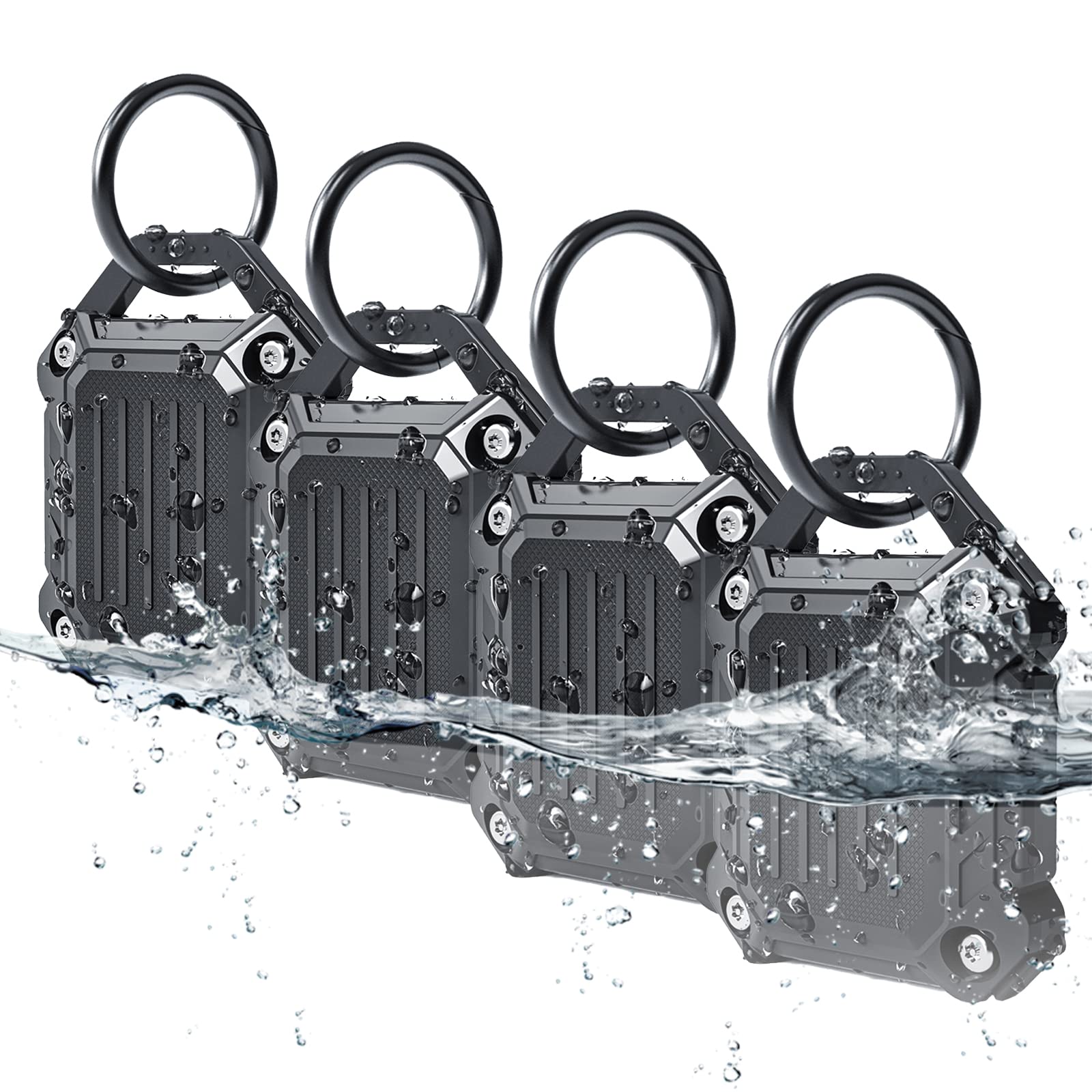 Jeanue Waterproof Airtag Holder Keychain Case,Compatible Apple Air Tag Tracker With Key Ring,[Ultra Durable][Full Cover][Screw C