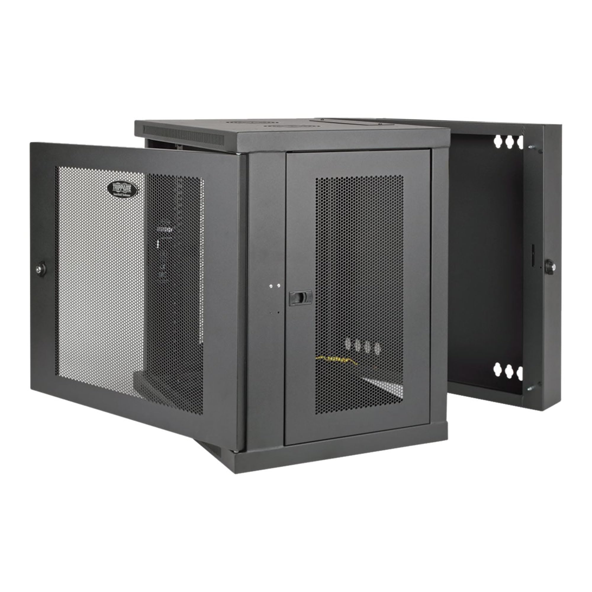 Tripp Lite 10U Rack Enclosure, Wall Mount Rack, Low Profile Switch Depth Cabinet, Hinged Back Rack Enclosure Cabinet, Black (SRW