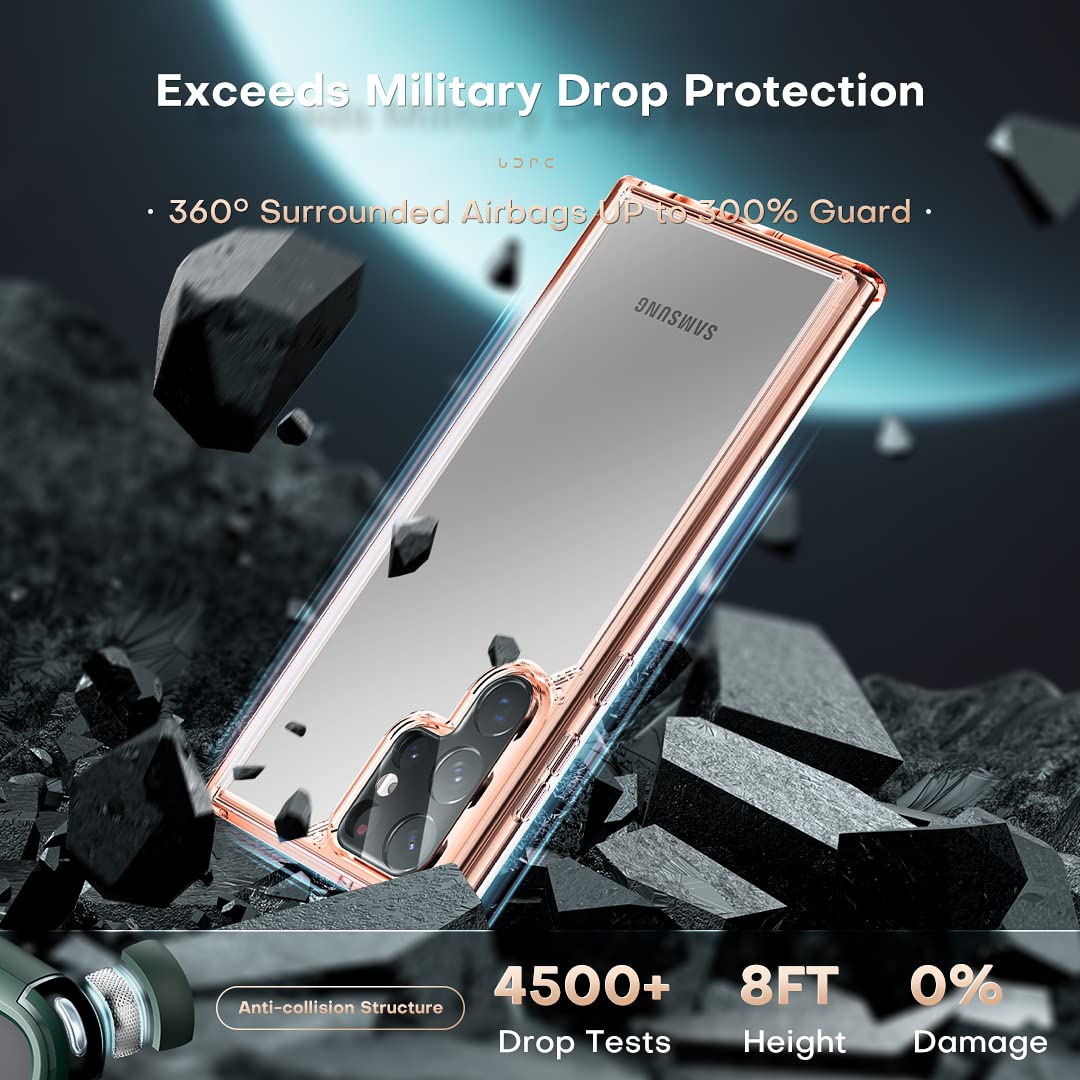 Tocol For Samsung Galaxy S22 Ultra Case, Translucent Matte Hard Back [Military Grade Shockproof] [Anti Scratch & Anti Fingerprin