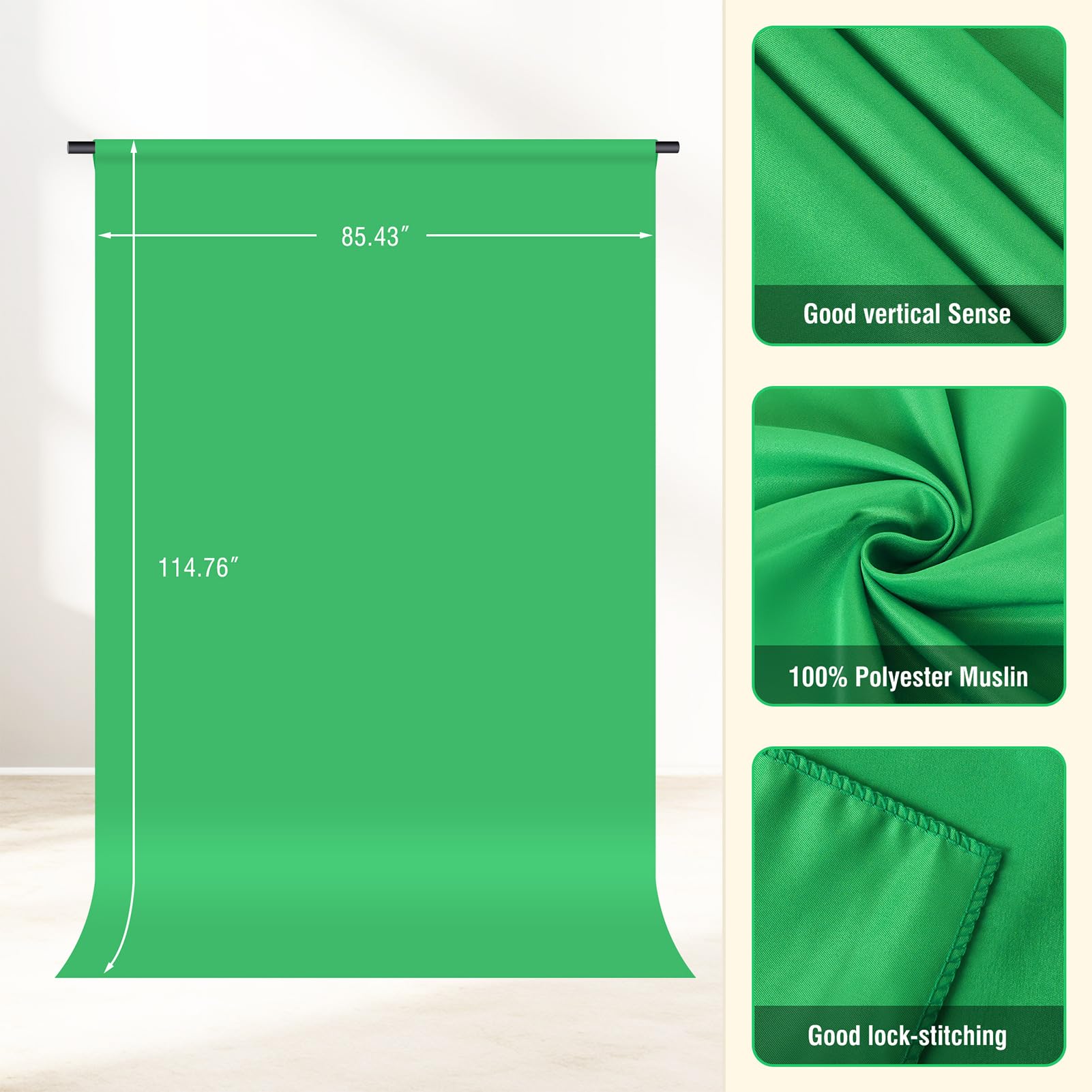 Forlogic Green Screen Backdrop Kit With Stand, 8X5.3Ft Portable Greenscreen Background Stand, T Backdrop Stand Kit For Streaming