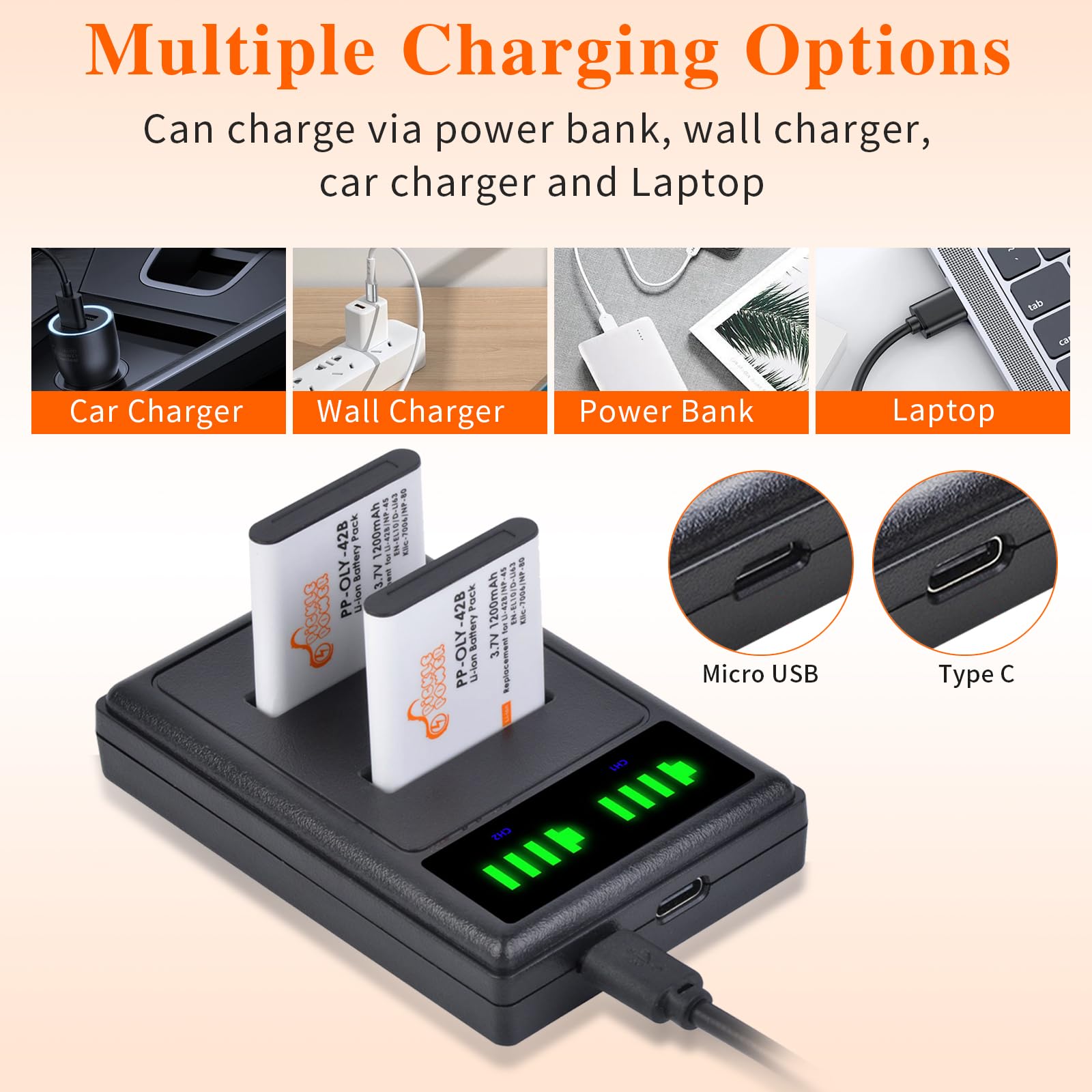 Li 40B Li 42B Np 45 Np 45A Np 45S En El10 D Li63 Li108 Np 80 Klic 7006 Battery And Charger For Nikon Coolpix S4000 S210 S220 S23