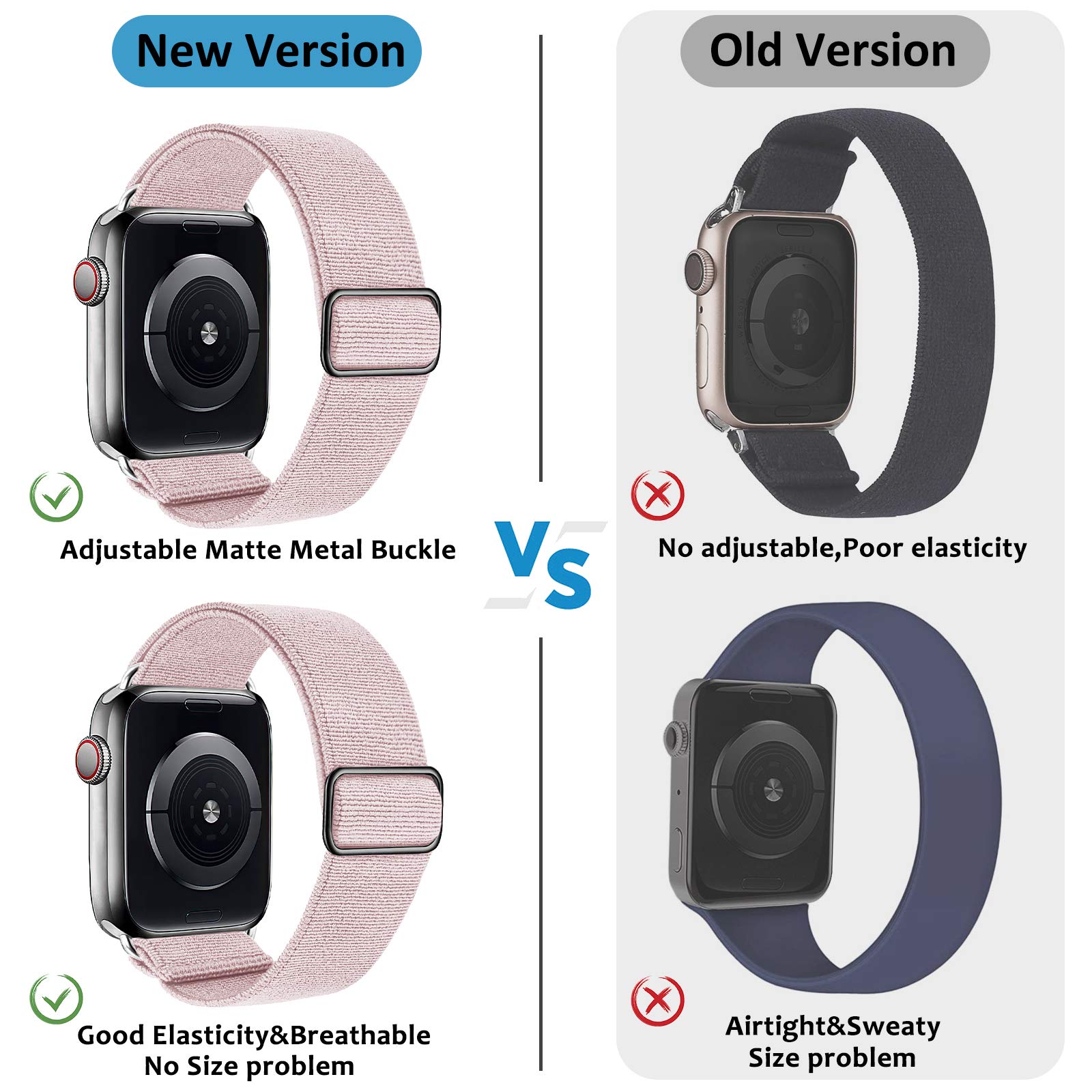 Greatfine Stretchy Solo Loop Strap Compatible With Apple Watch Band 38Mm 40Mm 44Mm 41Mm 42Mm 45Mm 49Mm, Elastic Nylon Watch Band
