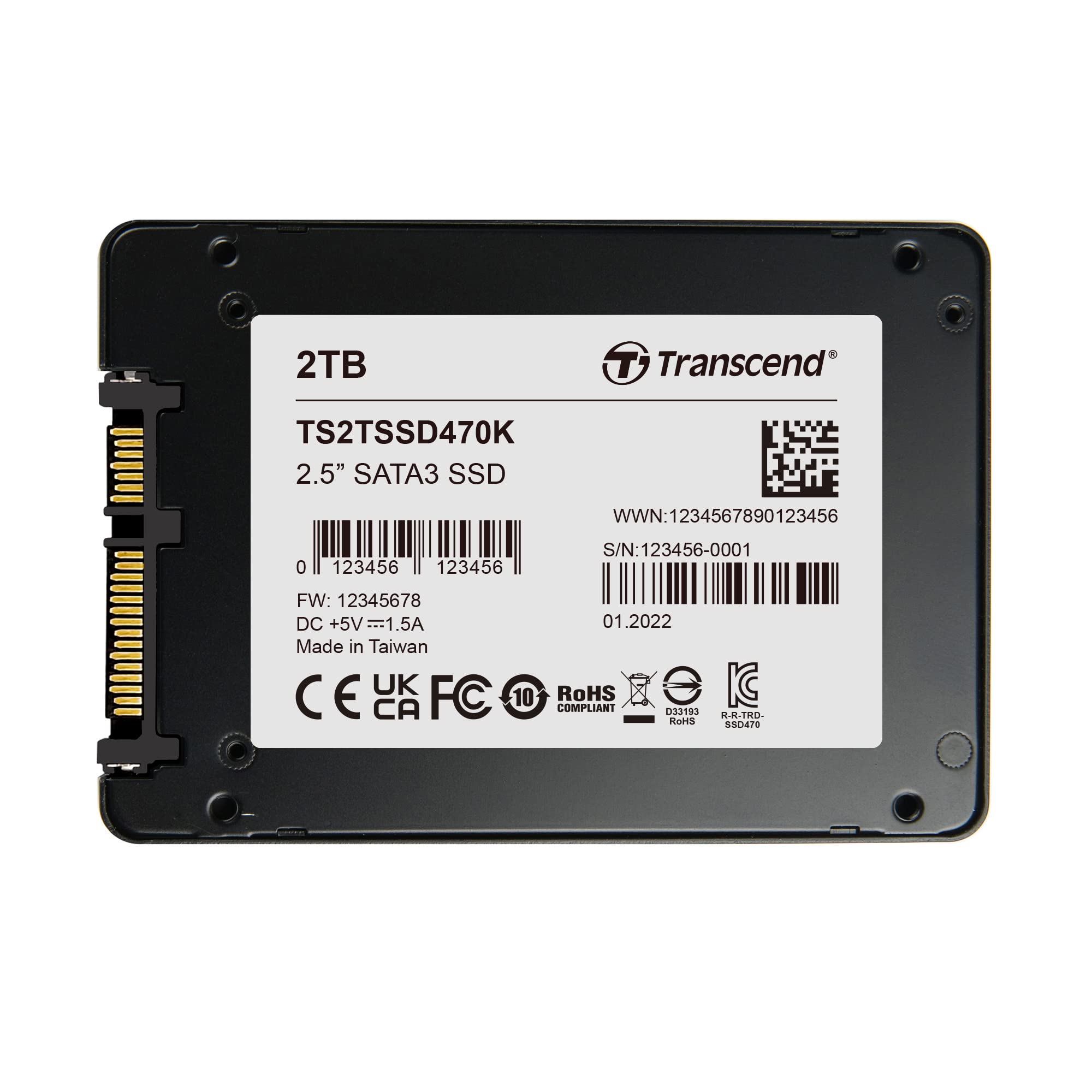 Transcend SSD TS2TSSD470K 2TB 2.5 SATA3 3D TLC SSD Bulk Pack