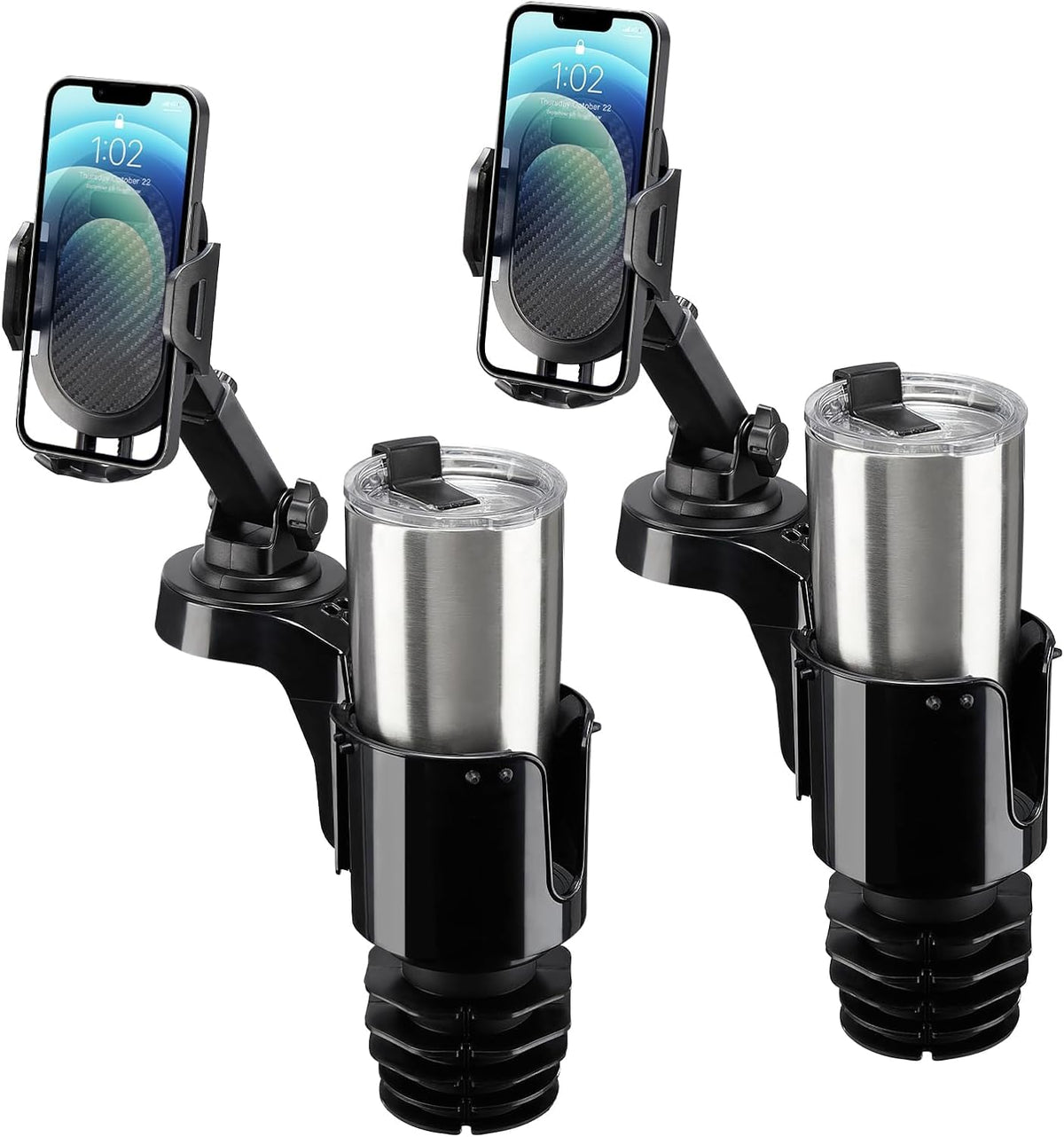 Joytutus Car Phone Holder Mount With 360 Degree Rotation, Large Cup Adapter, Compatible With Iphone, Samsung (2 Pack)