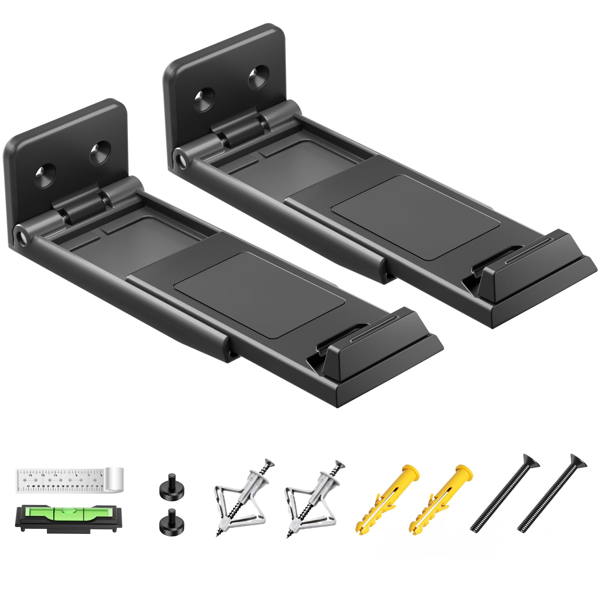 Eletiuo Soundbar Mount,Universal Dual Soundbar Wall Brackets Hold Up To 30 Lbs, Adjustable & Extendable From 3.5   -6.1   ,Compa