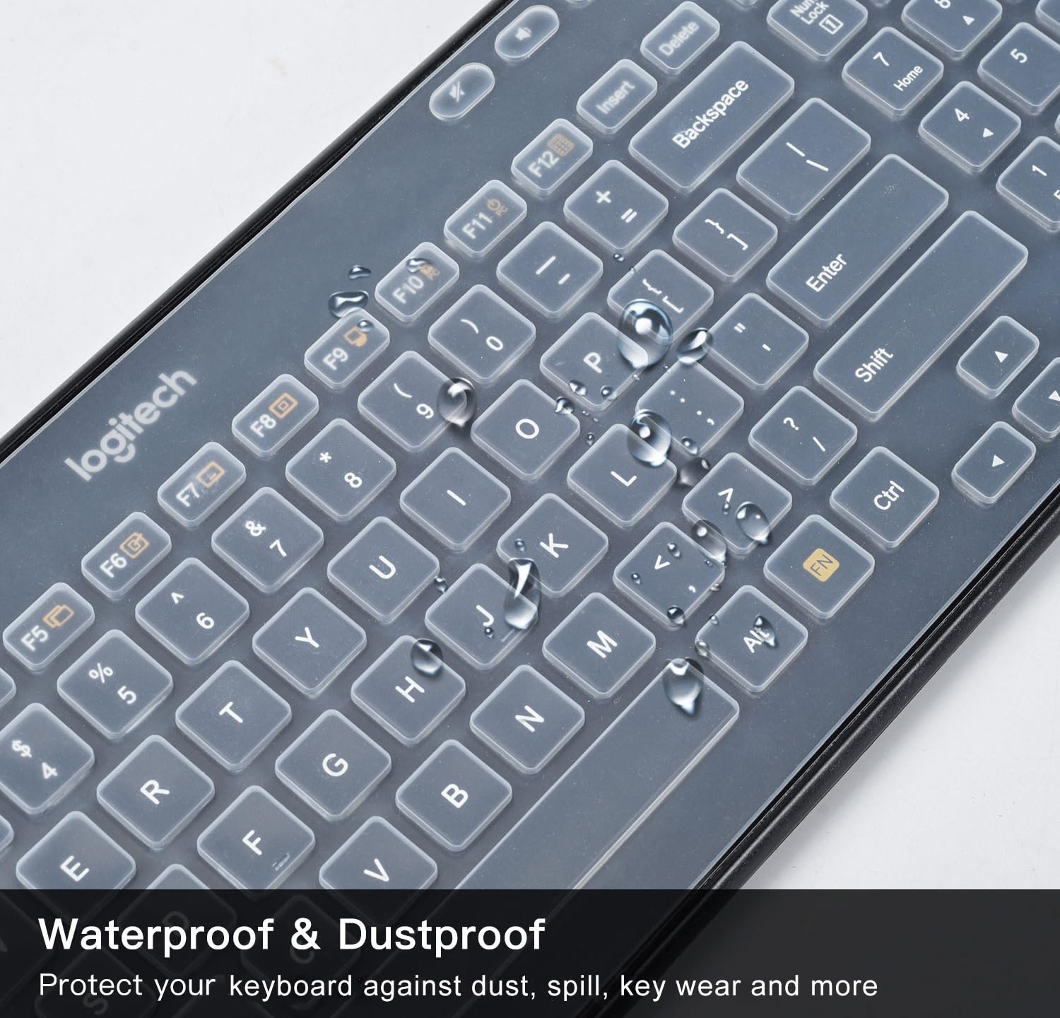 Keyboard Cover Skin For Logitech K360 Mk360 Wireless Keyboard, Logitech K360 Mk360 Waterproof Silicone Keyboard Protector, Logit