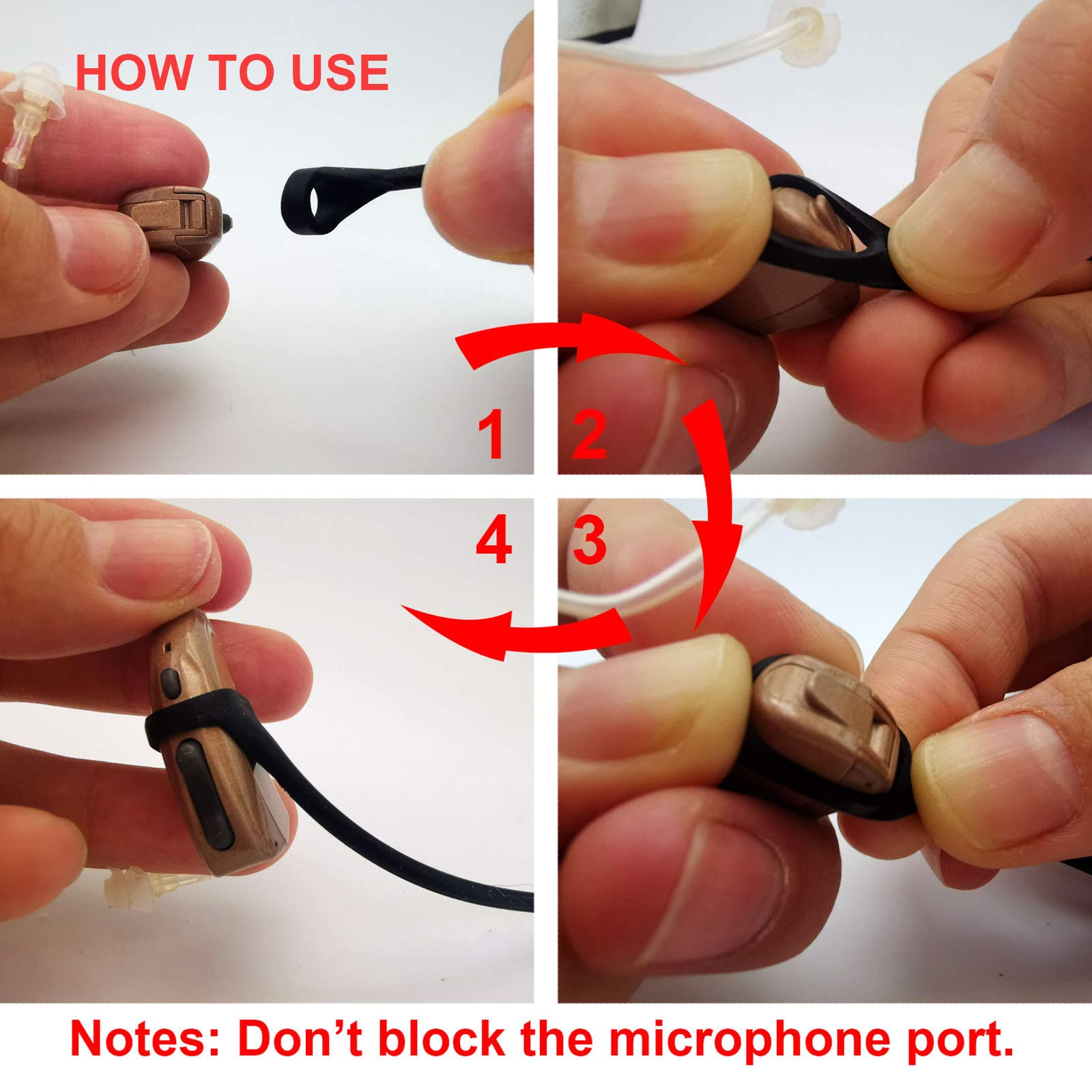 Bocoko 2 Pieces Hearing Aid Clip Anti Lost Lanyard Bte Protector For Adults Seniors And Kids(Black)