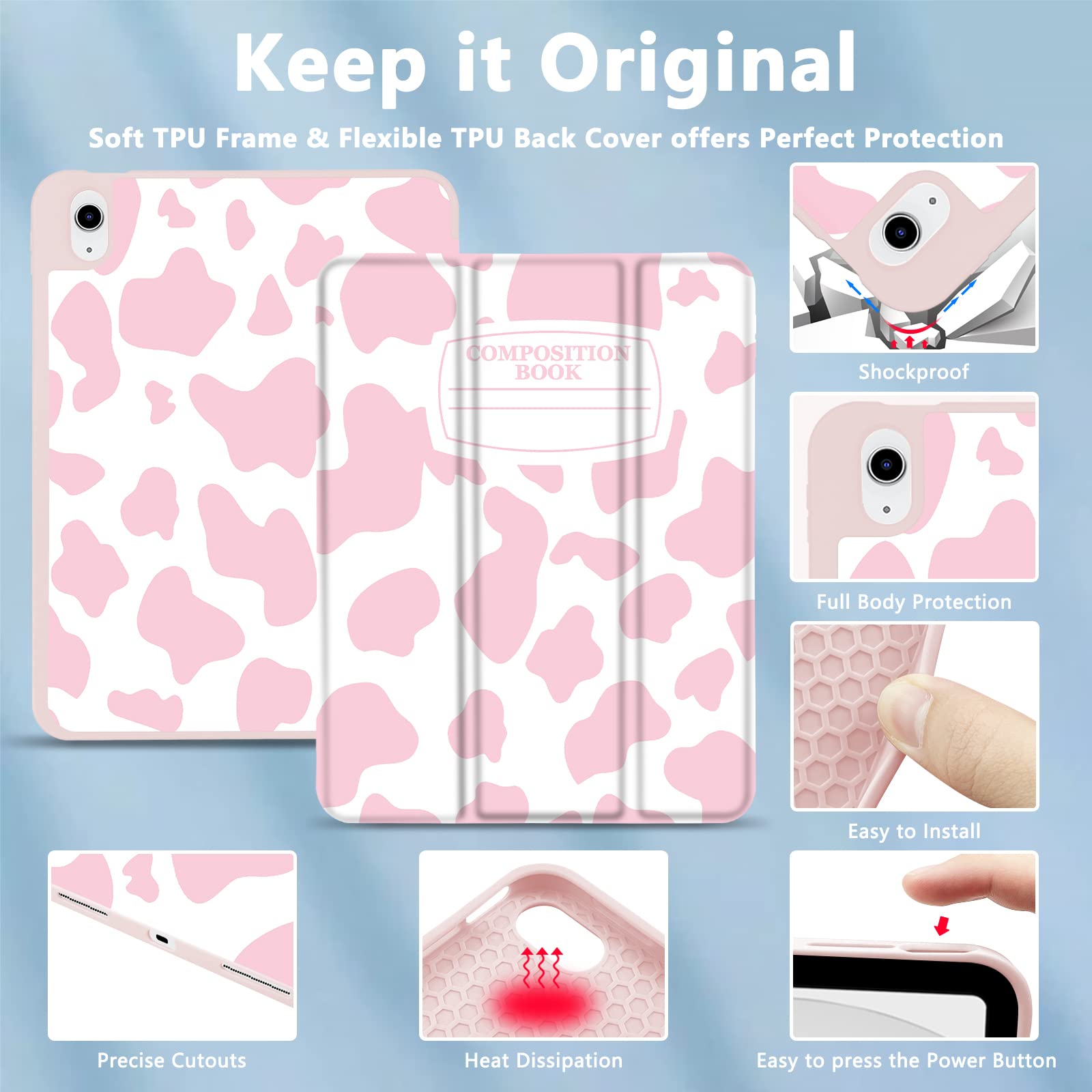 Topperfekt Ipad 10Th Generation Case 2022 10.9 Inch 2022 A2757 A2777 A2696, Tpu Shockproof Frame And Protective Leather Cover [B