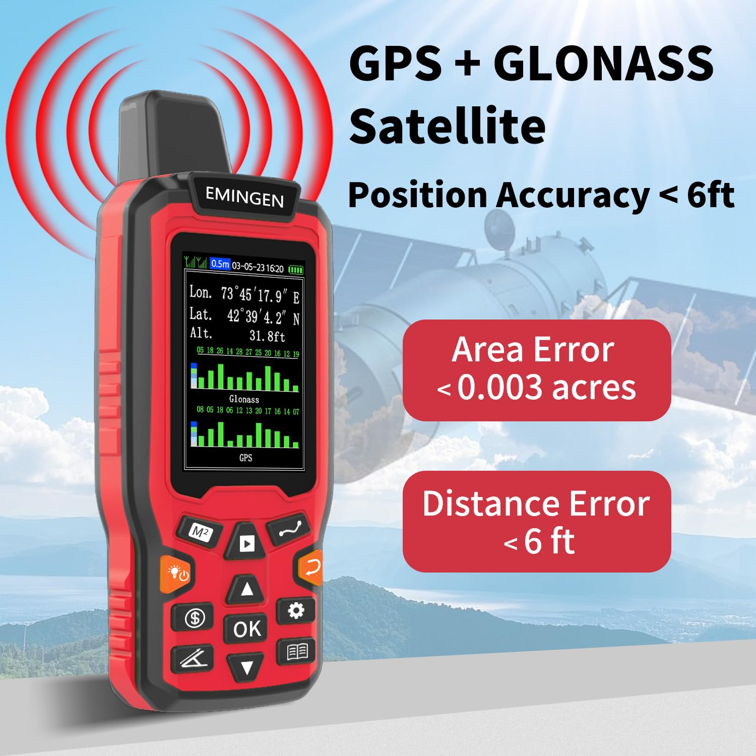 Zl180 Handheld Gps For Surveying, High Precision Rugged Land Surveying Equipment For Ranches, Garden, Farmland And Parking Area