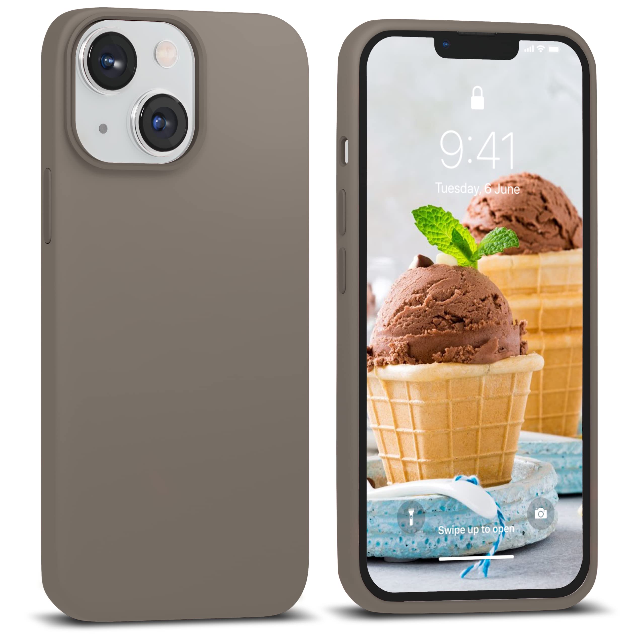 Icesword Iphone 13 Mini Case Deep Stone, Silicone Phone Cases Cover Ultra, Slim Gel Shockproof Protective [Soft Anti Scratch Mic
