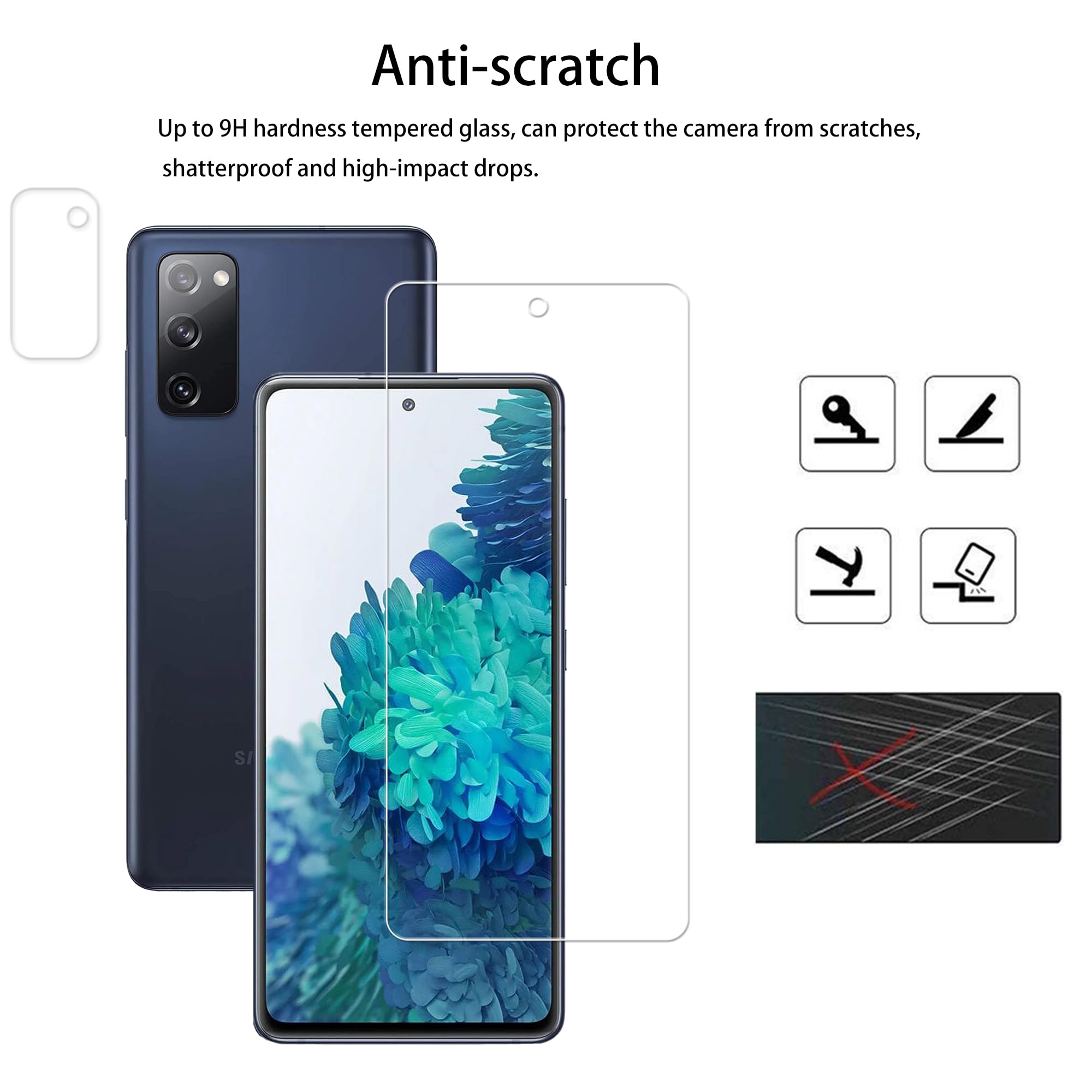 Hkkais Screen Protector For Samsung Galaxy S20 Fe 5G Tempered Glass Film 2 Pack With Camera Lens Protector 2 Pack With Easy Alig