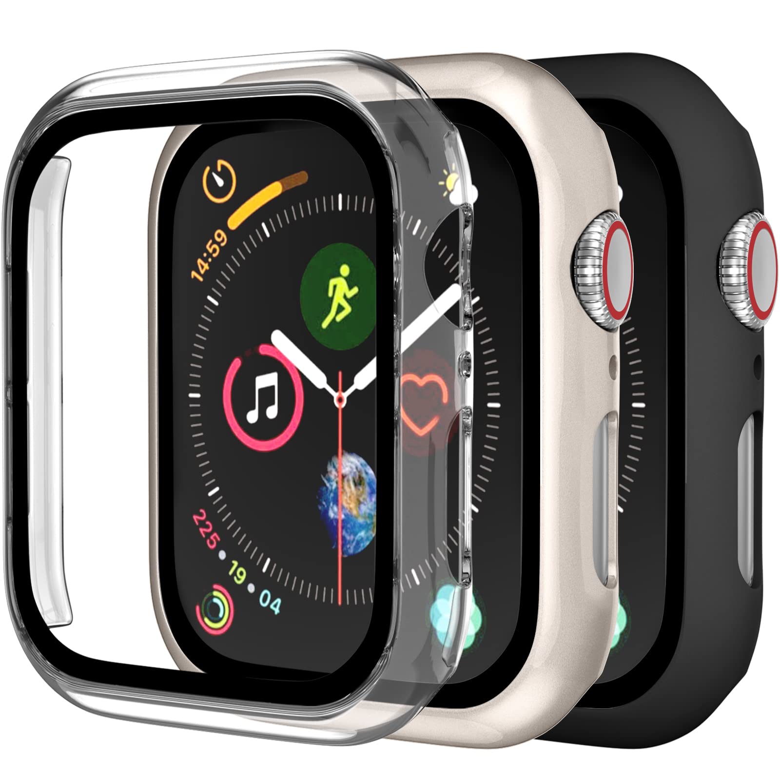 Charlam Compatible With Apple Watch Screen Protector Case 45Mm Series 9 8 7 Iwatch Case,3 Pack Hard Pc Edge Bumper Cases Full Co