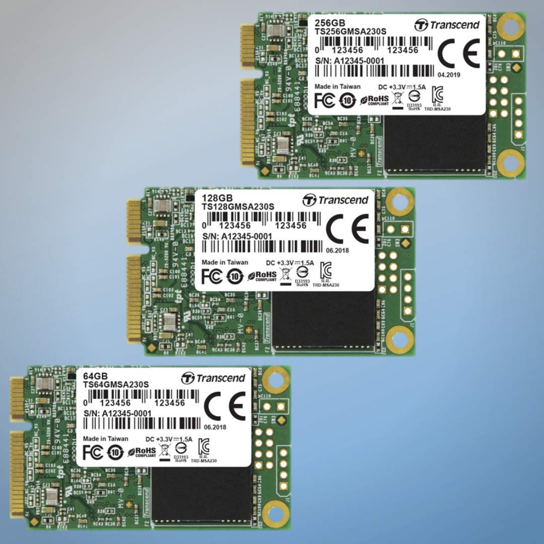 Transcend TS64GMSA230S 64GB SATAIII mSATA SSD 230S Internal Solid State Drive, 1 Count (Pack of 1)