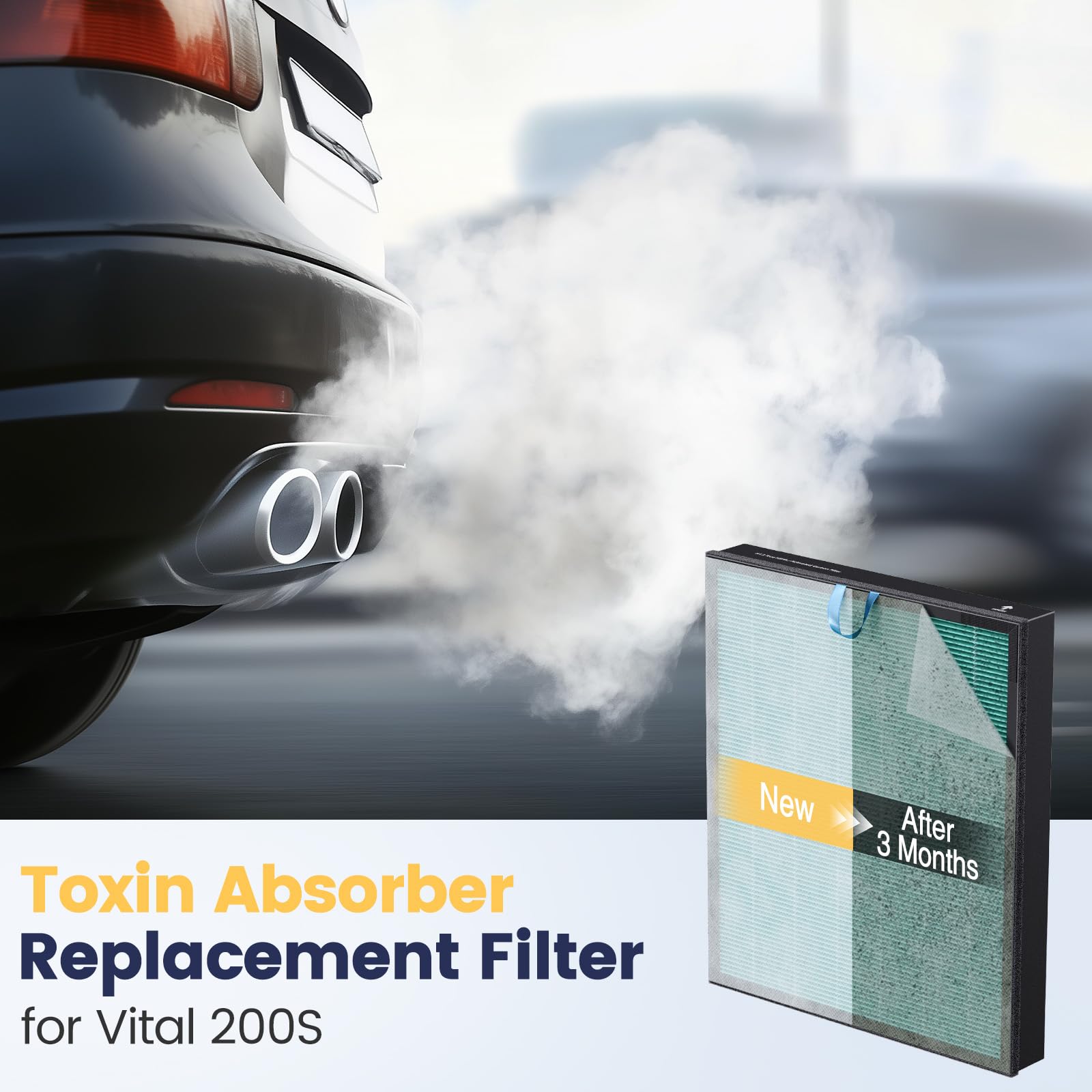 Vital 200S P Smoke Remover Replacement Filter For Levoit Vital 200S Vital 200S P Air Purifier, 3 In 1 Filter, High Efficiency Ac