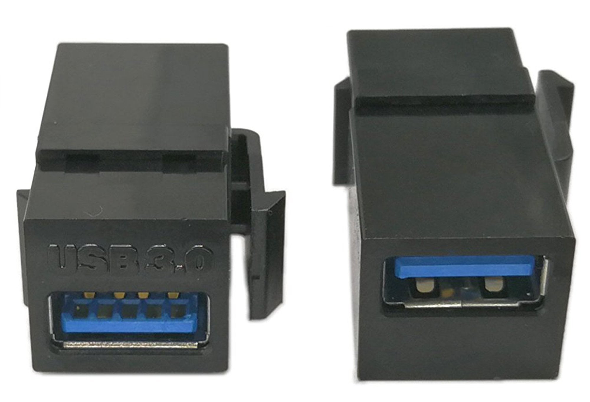 USB 3.0 Keystone Jack Inserts, zdyCGTime (2-Pack) USB 3.0 Adapters Female to Female Connector for Wall Plate Outlet Panel(Black 