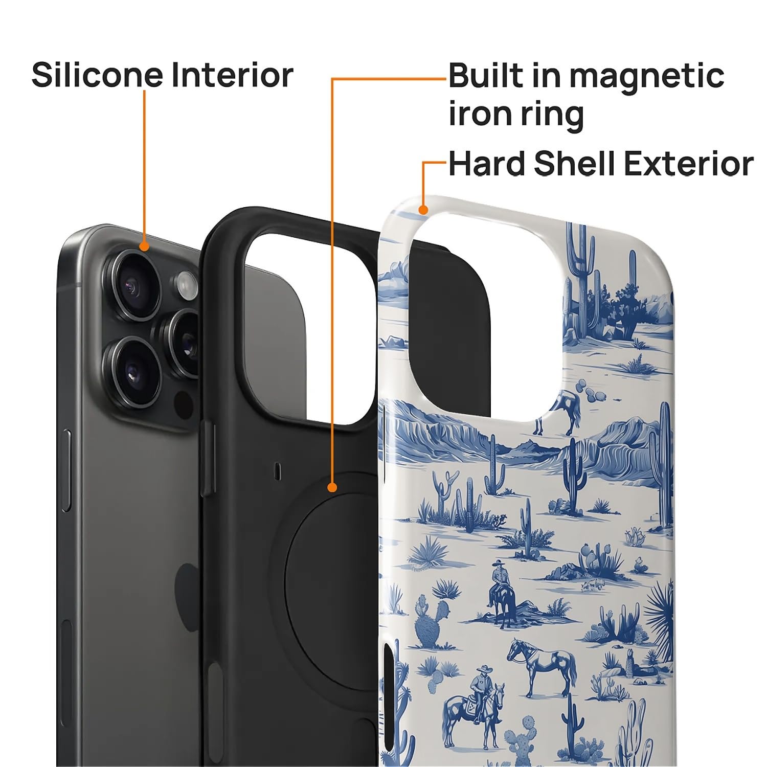 Fkbrcl4U For Iphone 16 Pro Max Case, Hybrid 2-Layer Silicone Protective Glossy Case For Magsafe For Iphone 16 Pro Max Western Co