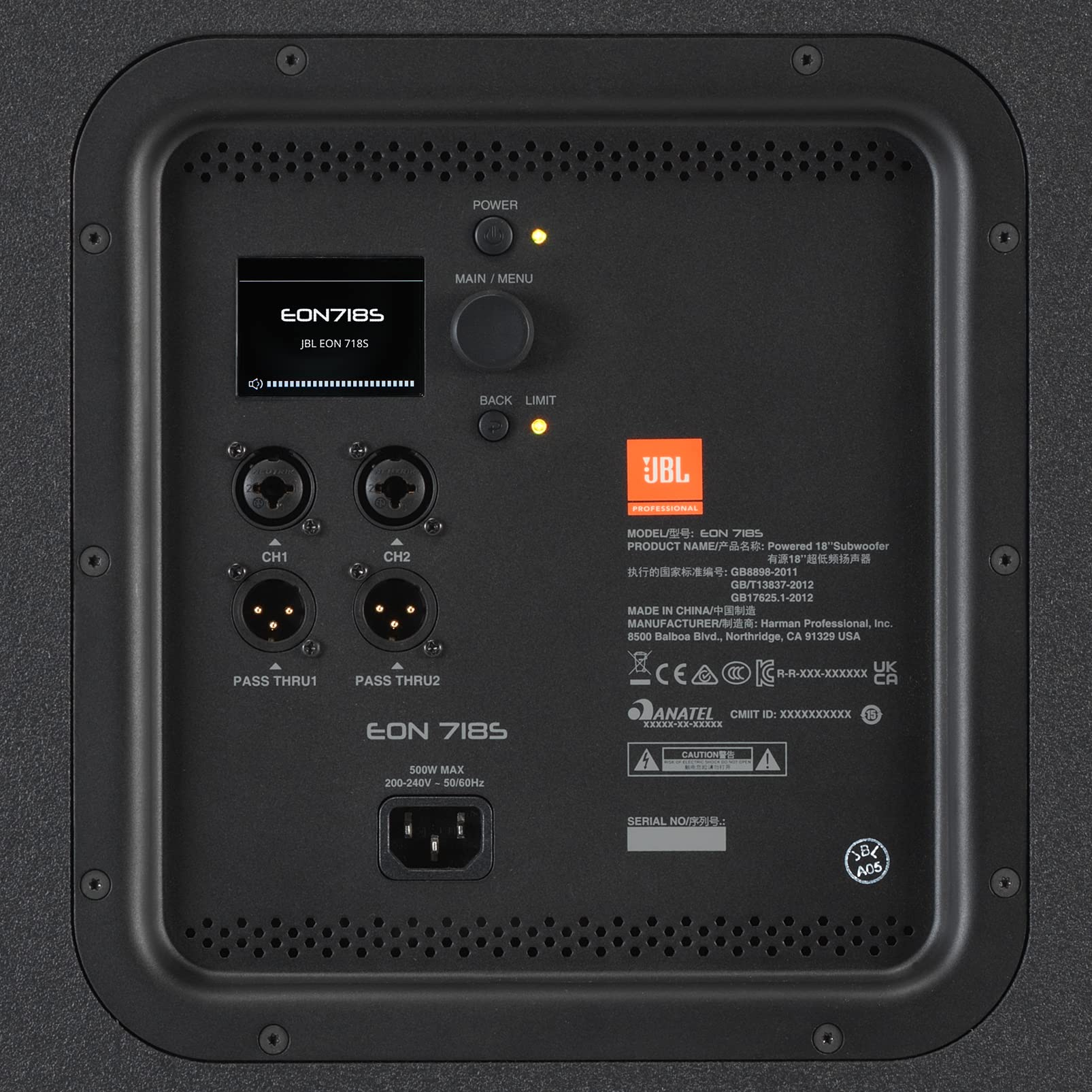 Jbl Professional Eon718S Powered Pa Subwoofer With Bluetooth, 18-Inch, Wired Electric, Black