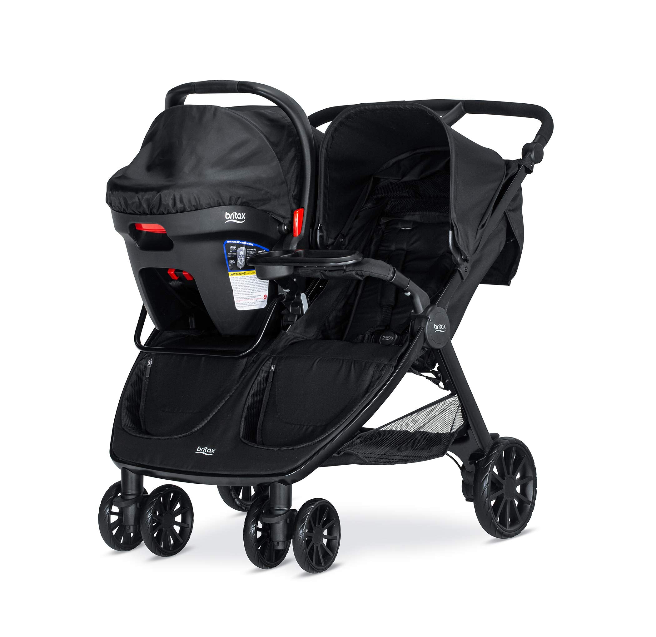 Britax B-Lively Double Stroller Infant Car Seat Adapter & Child Tray Kit