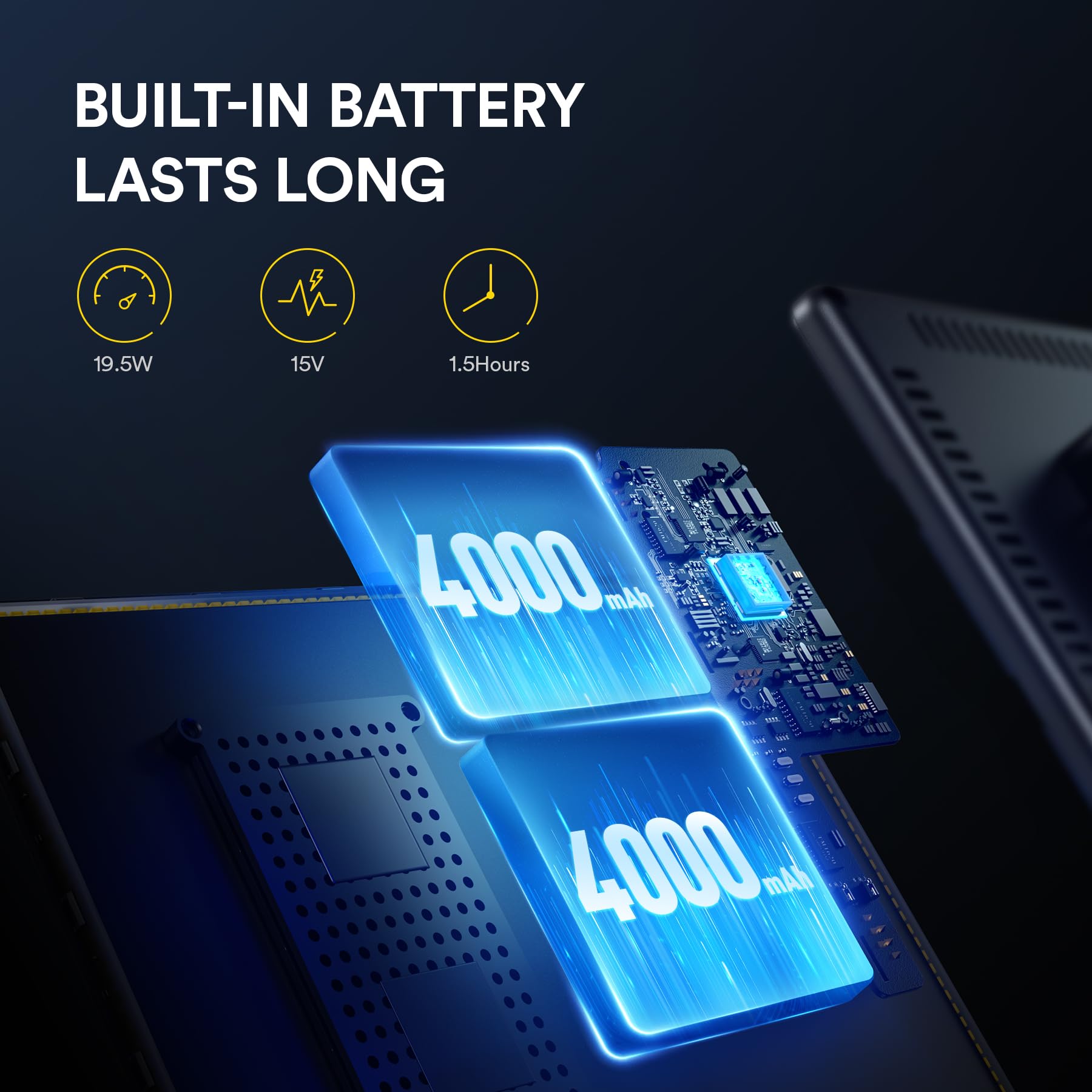 Raleno 19.5W Led Video Soft Light Panel, 650Lux/M Camera Panel Light Built In 2* 4000Mah Batteries, Cri>95 3200 5600K Photography Studio Lights For Tiktok Youtube Video Recording Photography Streaming