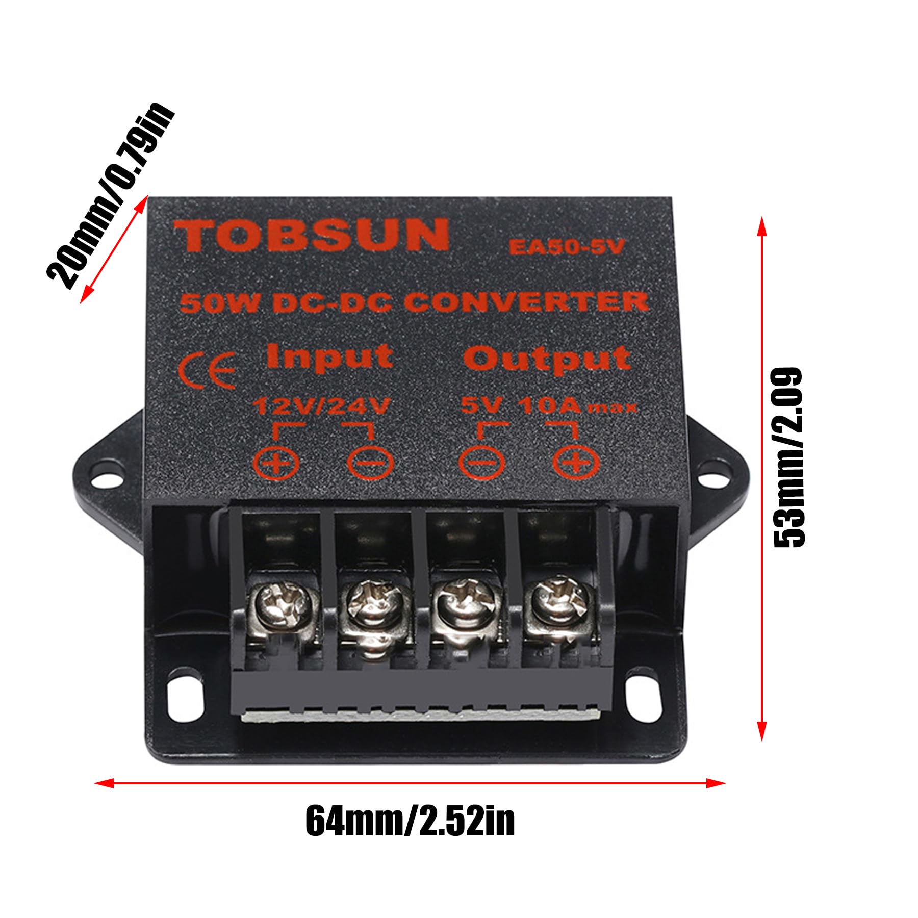 Mggi Dc/Dc 12V 24V To 5V 10A 50W Voltage Reducer Converter Regulator, Step Down Converter Regulator Dc To Dc Waterproof Power Su