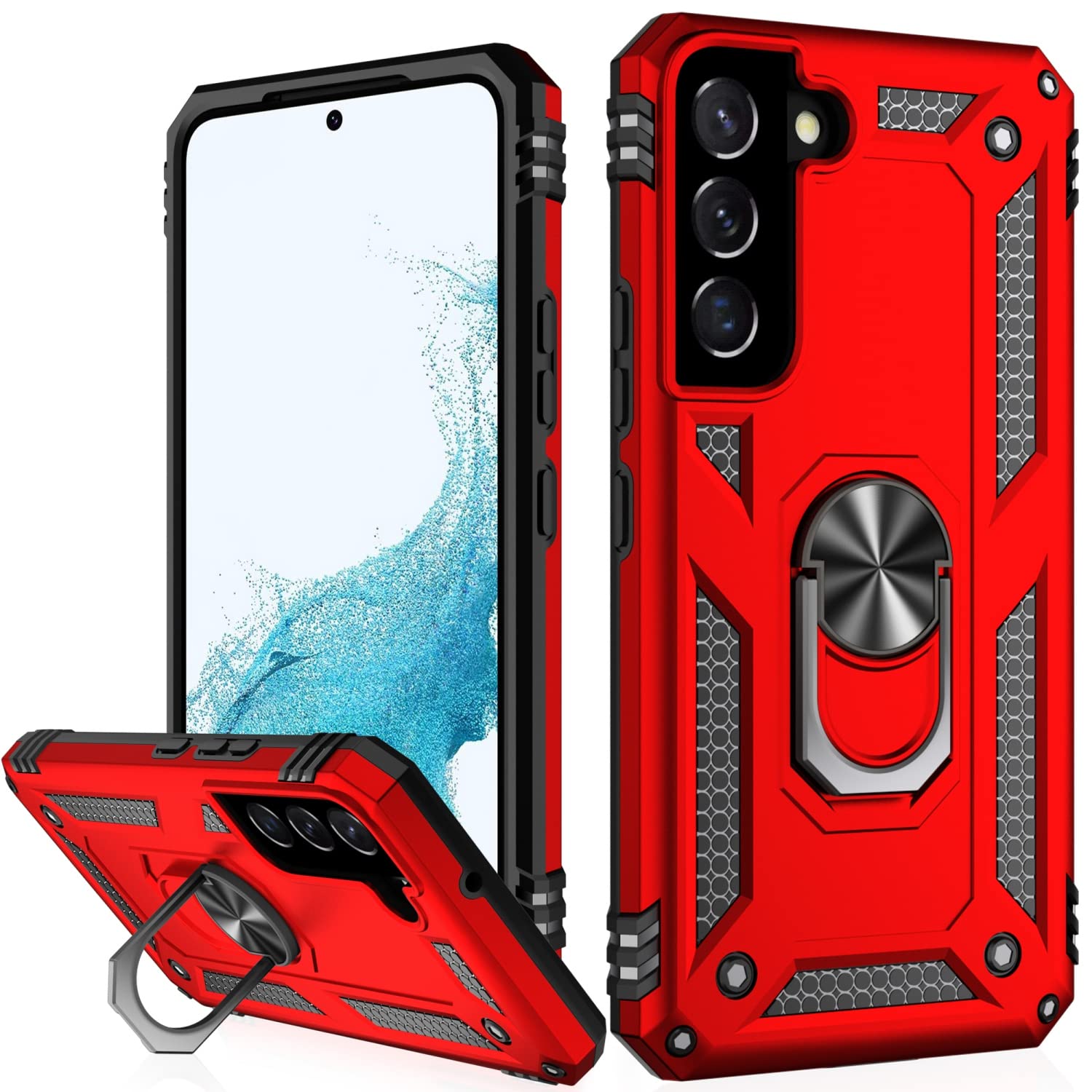 Ikazz Galaxy S22 Case,Samsung S22 Cover Military Grade Shockproof Heavy Duty Protective Phone Case Pass 16Ft Drop Test With Magn
