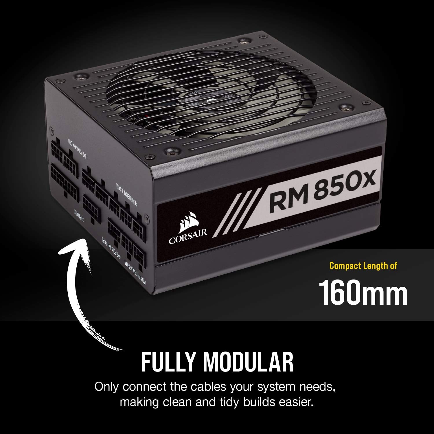Corsair Rmx Series, Rm850X, 850 Watt, 80+ Gold Certified, Fully Modular Power Supply (Low Noise, Zero Rpm Fan Mode, 105C Capacit