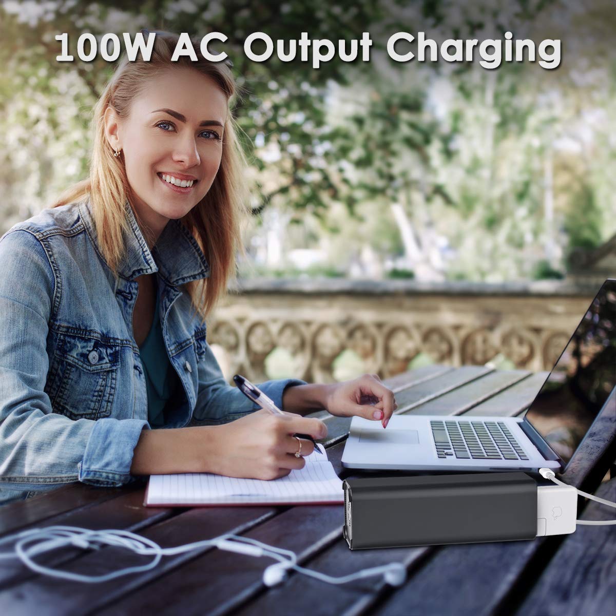 Ac Outlet Portable Laptop Power Bank, Universal 116Wh/31200Mah 100W Travel Laptop Charger, External Battery Pack For Macbook, Ac