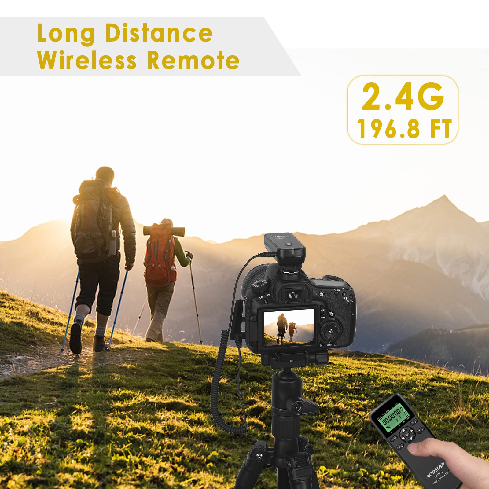 Wireless Shutter Intervalometer Timer Control With Lcd And Hdr For Nikon D750, D5300, D5600, D7200, D7500, Z6, Z7, Z9, D800, D85