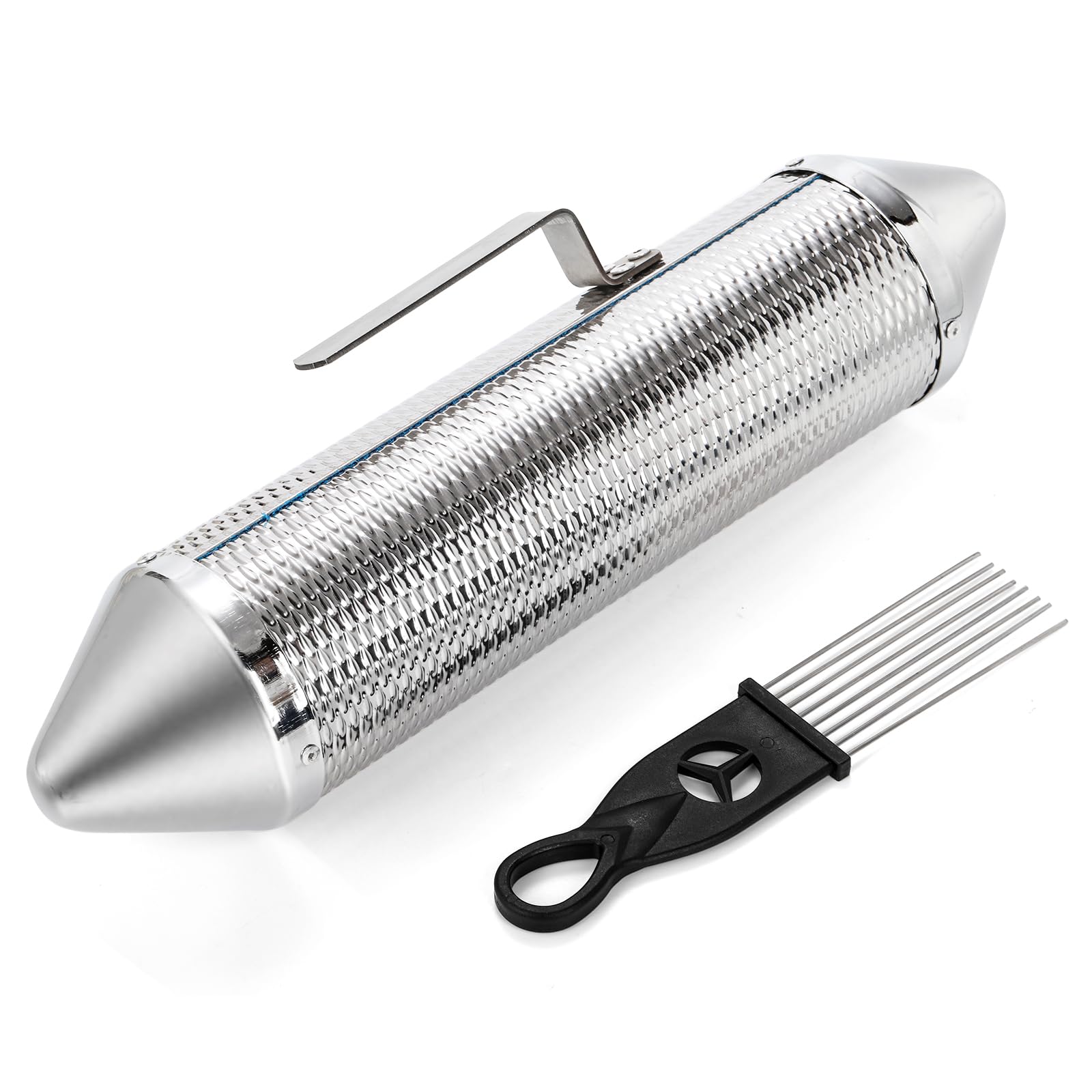 Soujoy Guiro Instrument, Stainless Steel Guiro Shaker With 2 Scrapers, 15 X 3 Latin Percussion Instrument, Professional Band