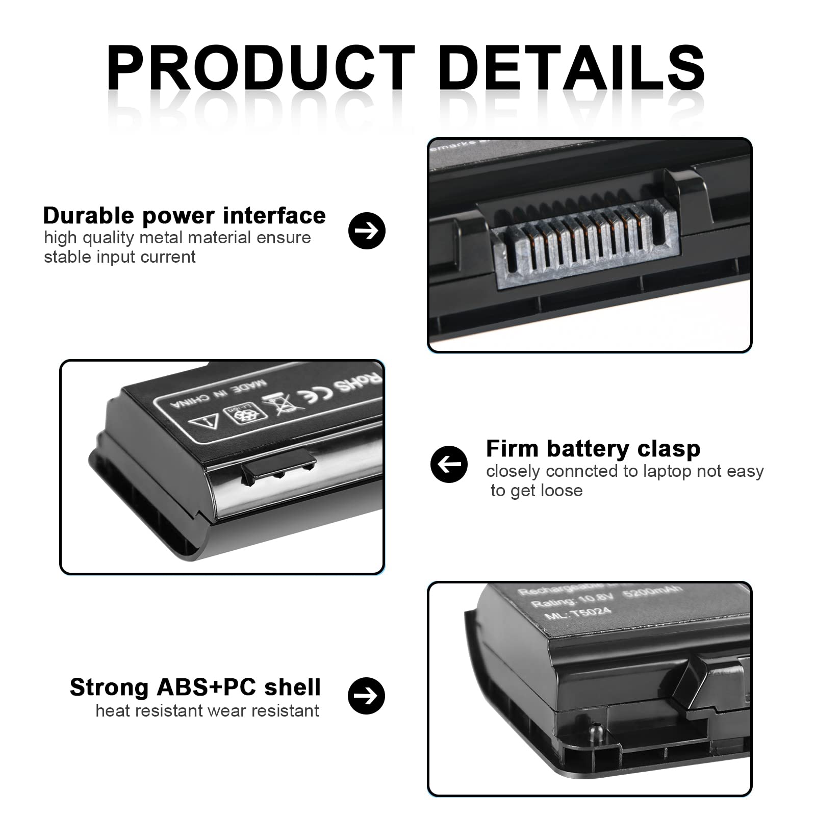 TSKYBEAR Li-ion Laptop Battery PA5024U-1BRS for Toshiba Satellite C55 C855 L855 P855 S855 Series 6-Cell 56Wh 10.8V Black