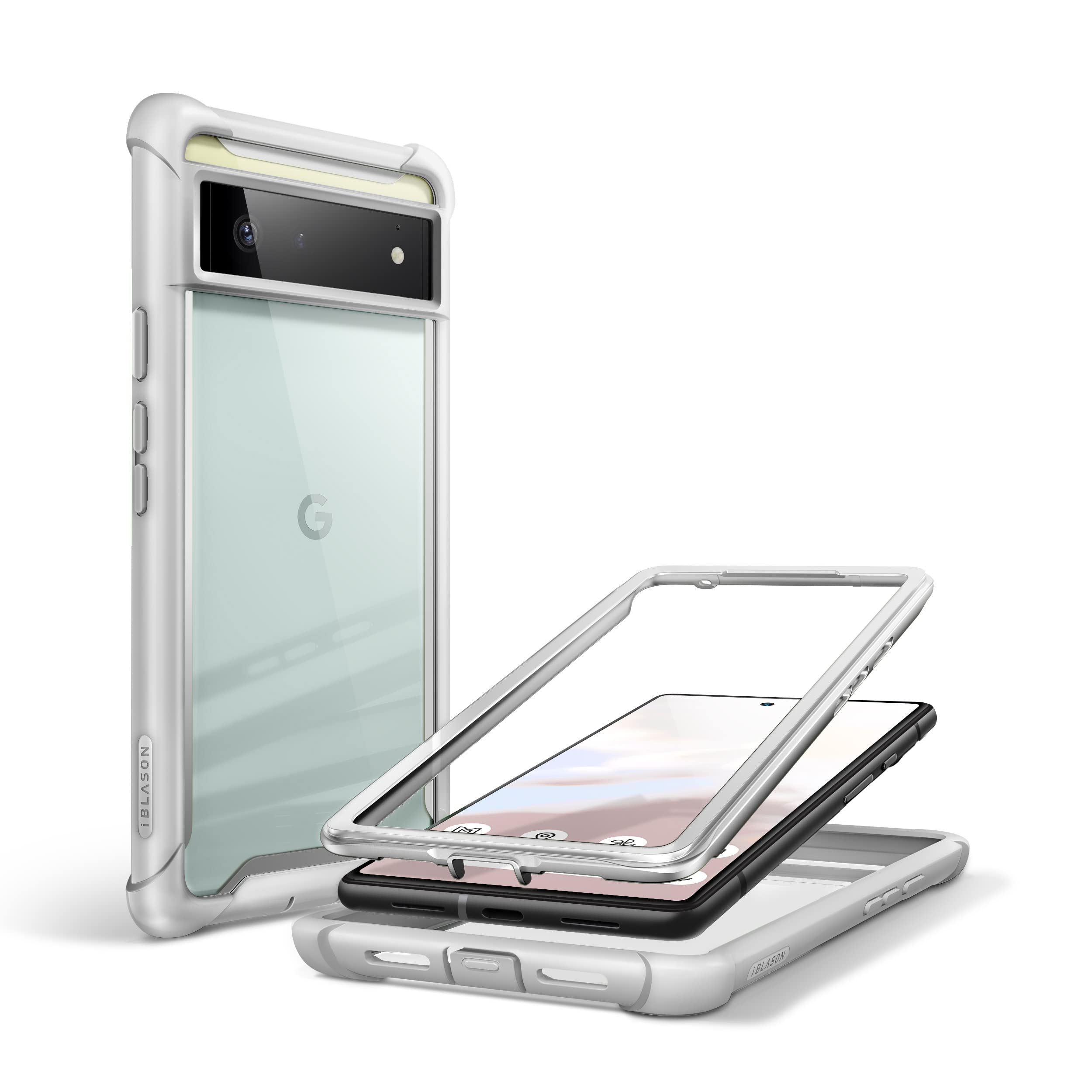 i-Blason Ares Clear Protective Case for 6.4-Inch Google Pixel 6 (2021), Gray