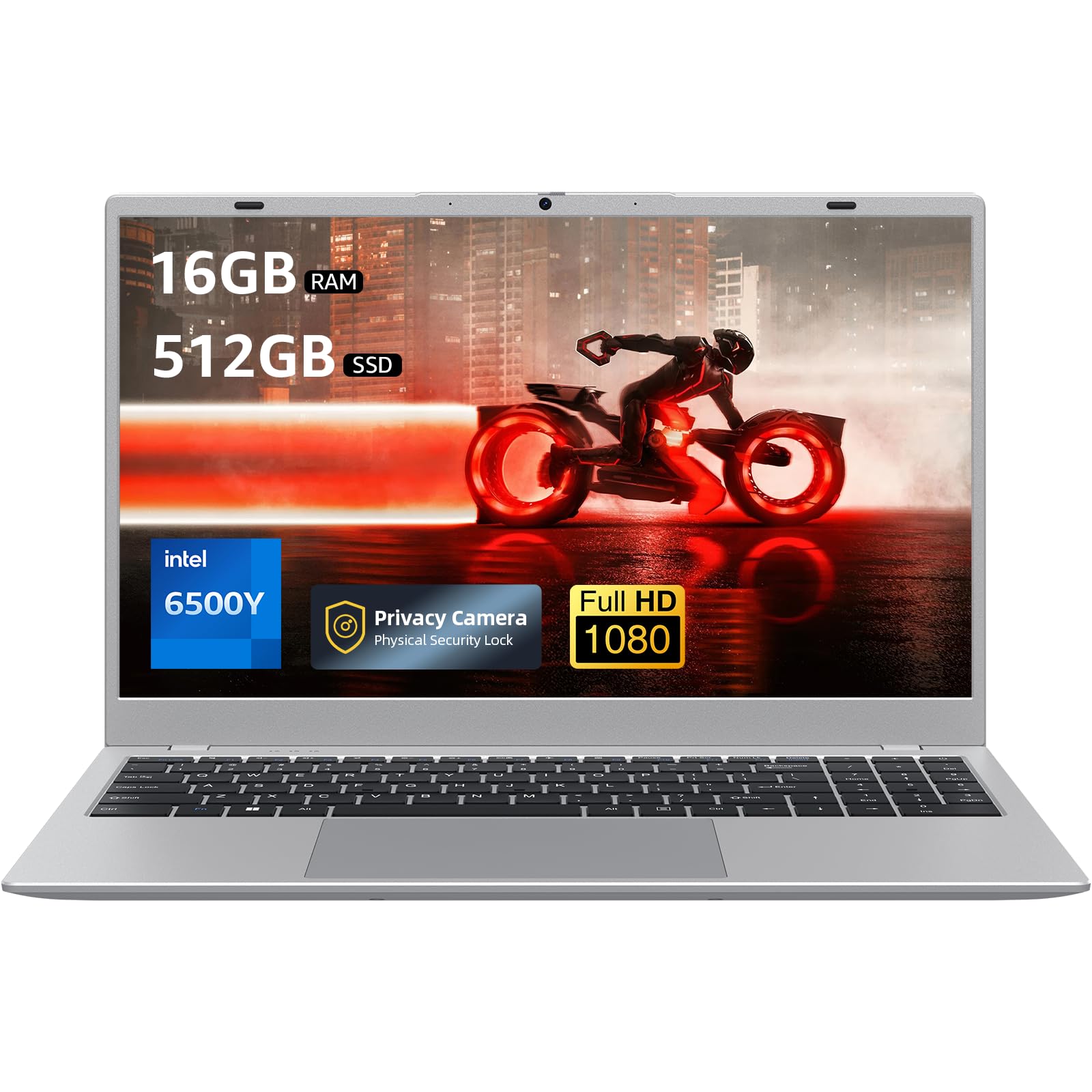Coolby Laptop Computer, 15.6 inch Laptop with 1080P FHD IPS Display, 16GB RAM/512GB SSD, 6500Y Processor Notebook PC, Support 2.