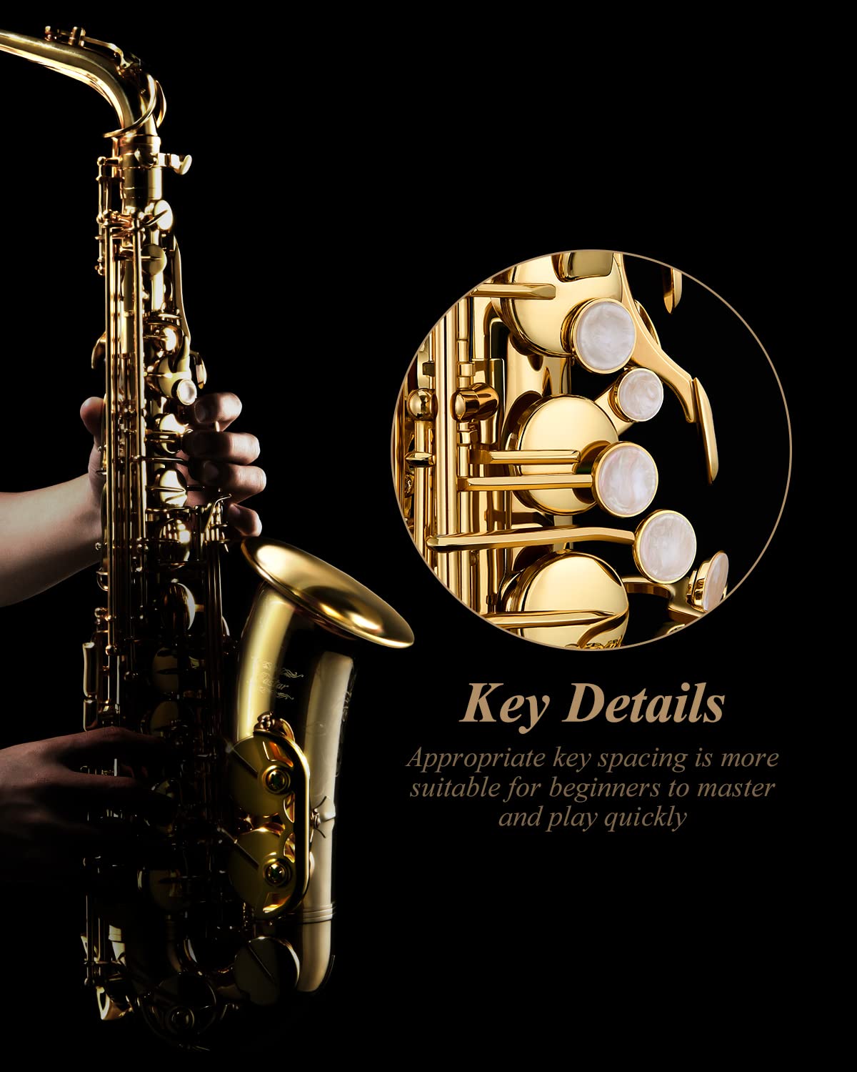 Eastar Eax 21, Alto Saxophone, E Flat Saxophone For Beginner Students Brass Sax Full Kit, Travel Bag, Foldable Stand, Cleanning