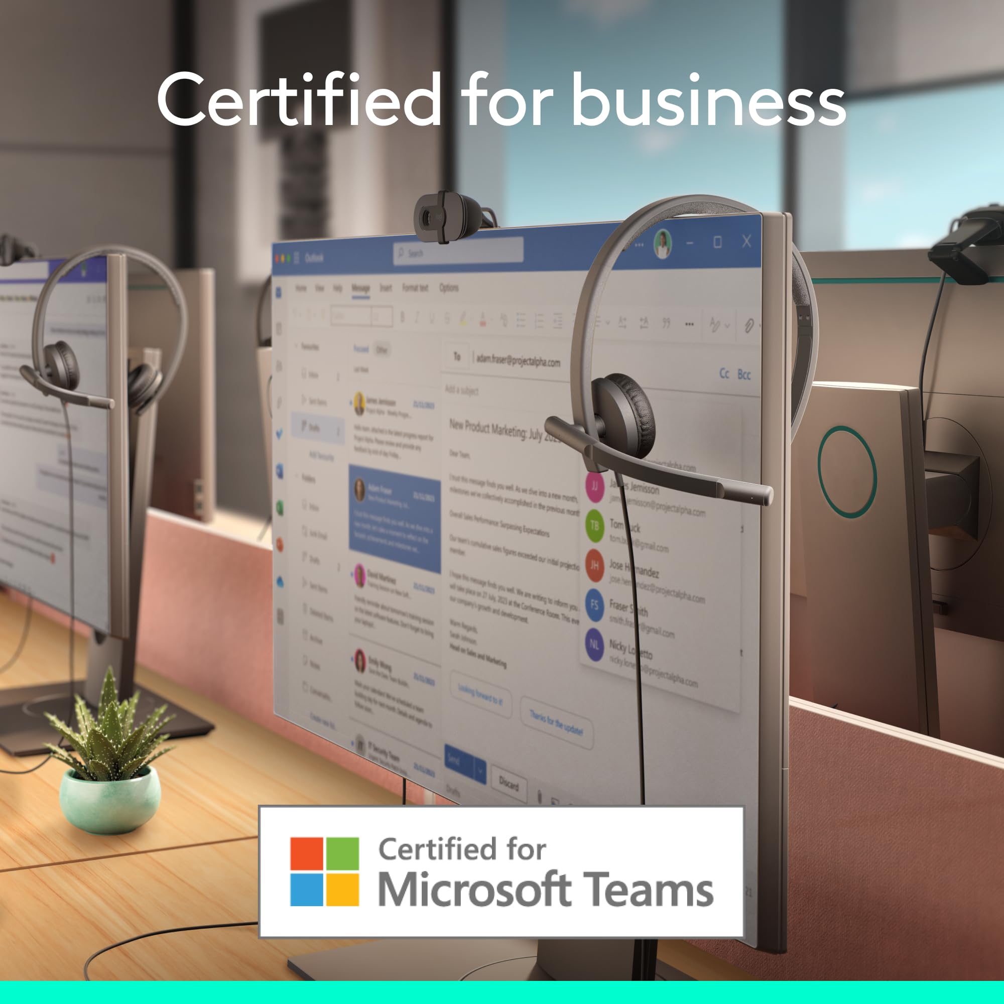 Logitech H570E Usb Headset With Microphone For Pc And Mac, Usb-A Wired Headset With Stereo Sound, Noise-Canceling Mics And Inlin