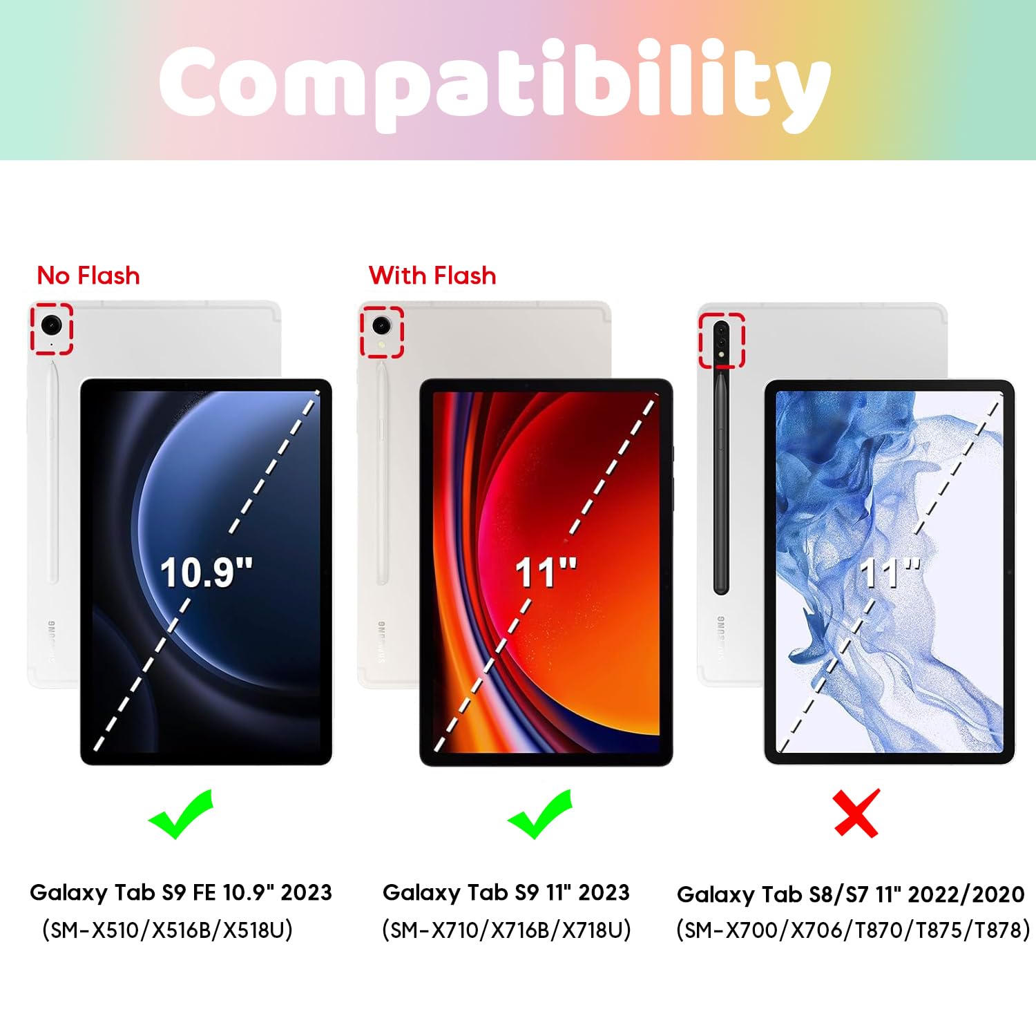 Dreamerx Case For Samsung Galaxy Tab S9 /S9 Fe 5G 2023  Shockproof Case W/Butterfly Kickstand Shoulder Strap Pen Holder  Multi V