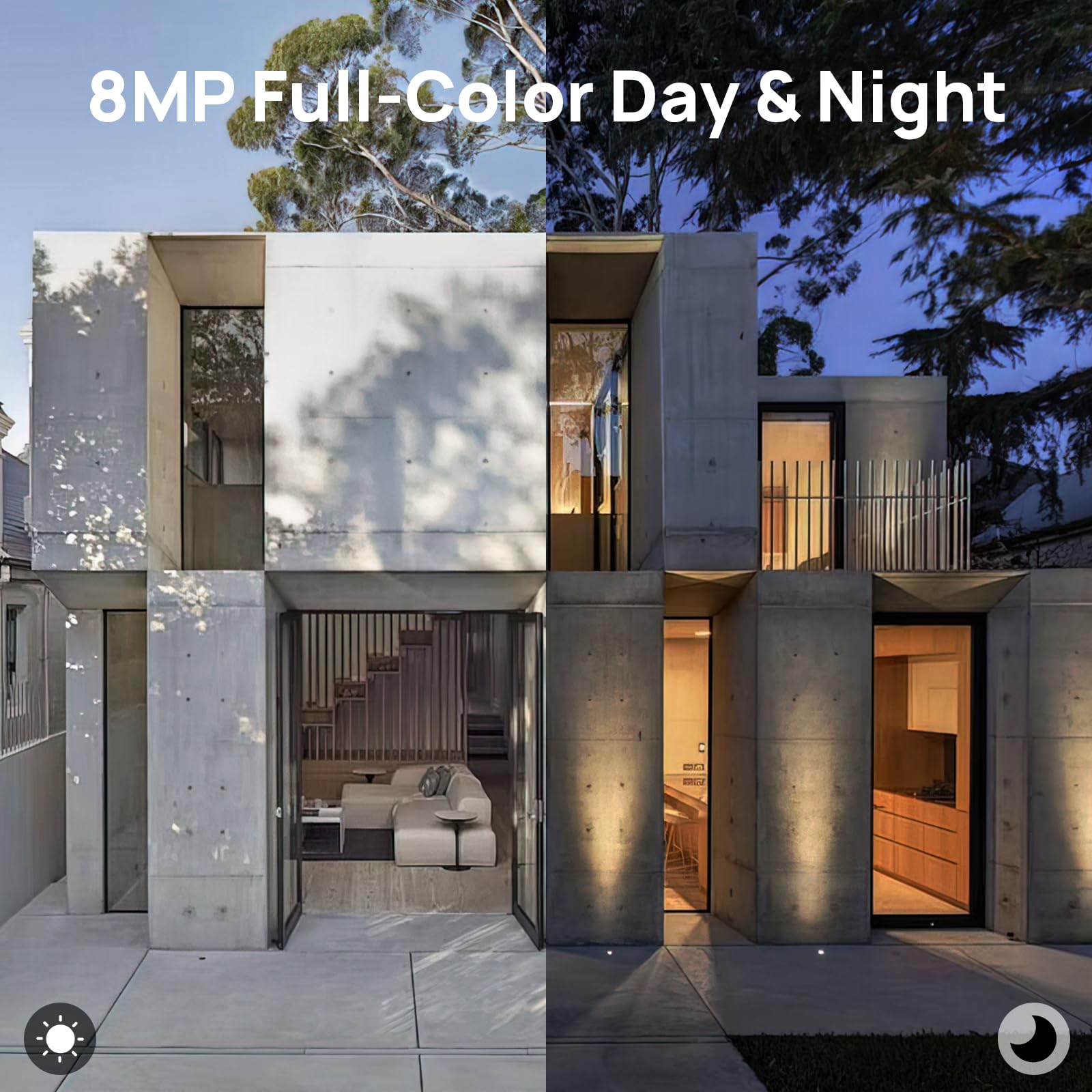 4K 8Mp Full Color Poe Ip Camera,Outdoor Poe Turret Security Camera With F1.0 Lens Super Aperture,24/7 Full Color Night Vision,Hu