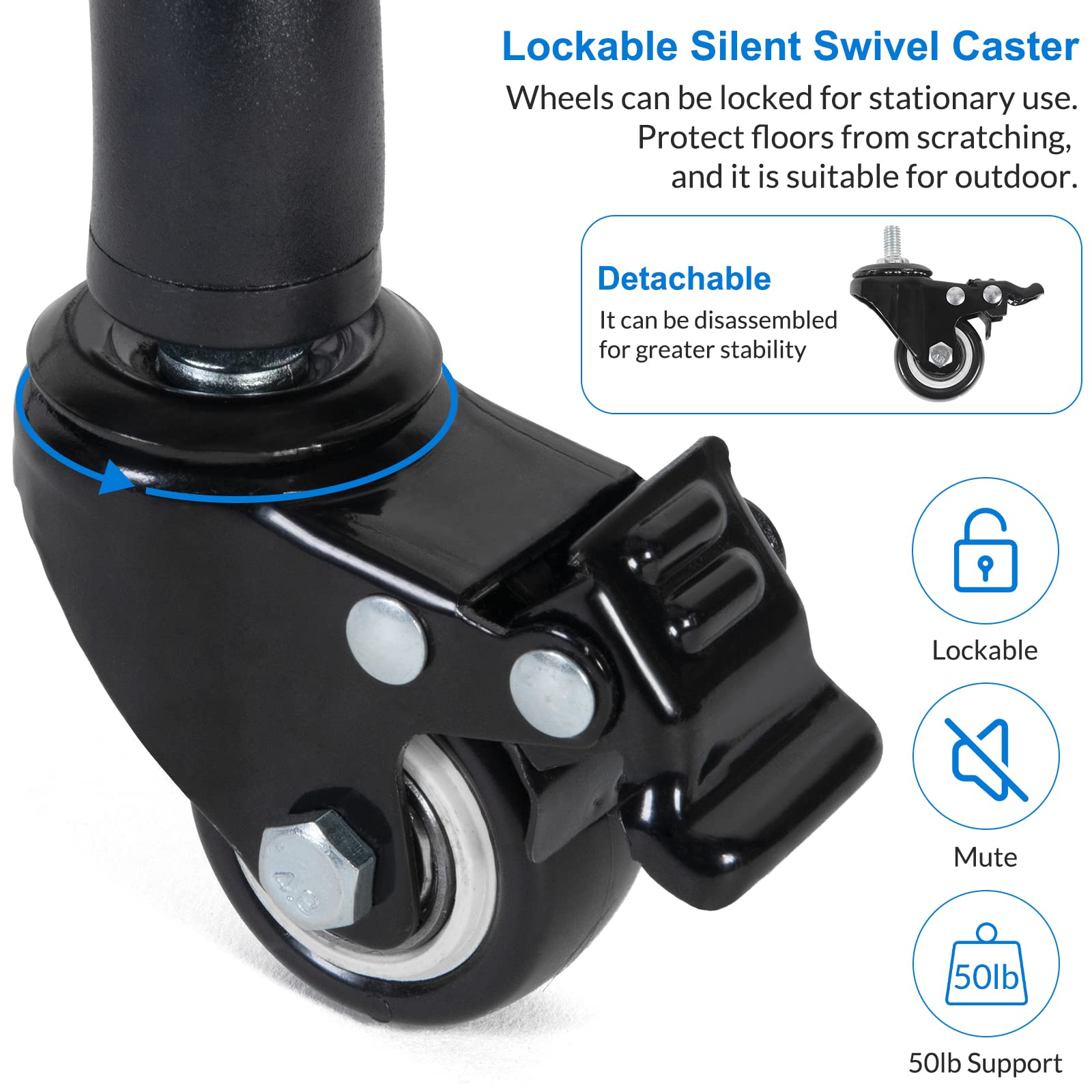 Tossbiss Projector Stand With Wheels, Laptop Tripod Stand With Phone Holder, Rolling Laptop Tripod With Mouse Tray, Adjustable &