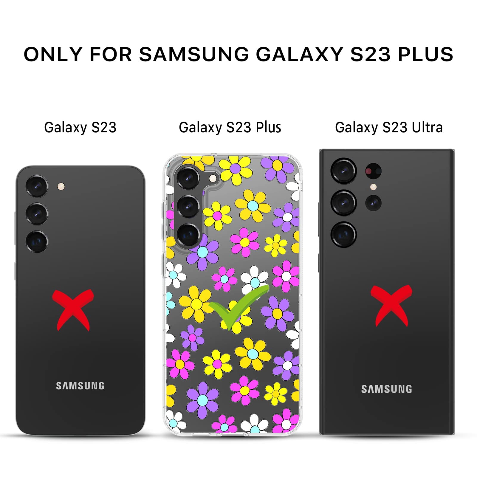 Mybat Pro Slim Cute Clear Case For Samsung Galaxy S23 Plus Case 6.6 Inch, Mood Series Crystal Stylish Military Grade Drop Shockp