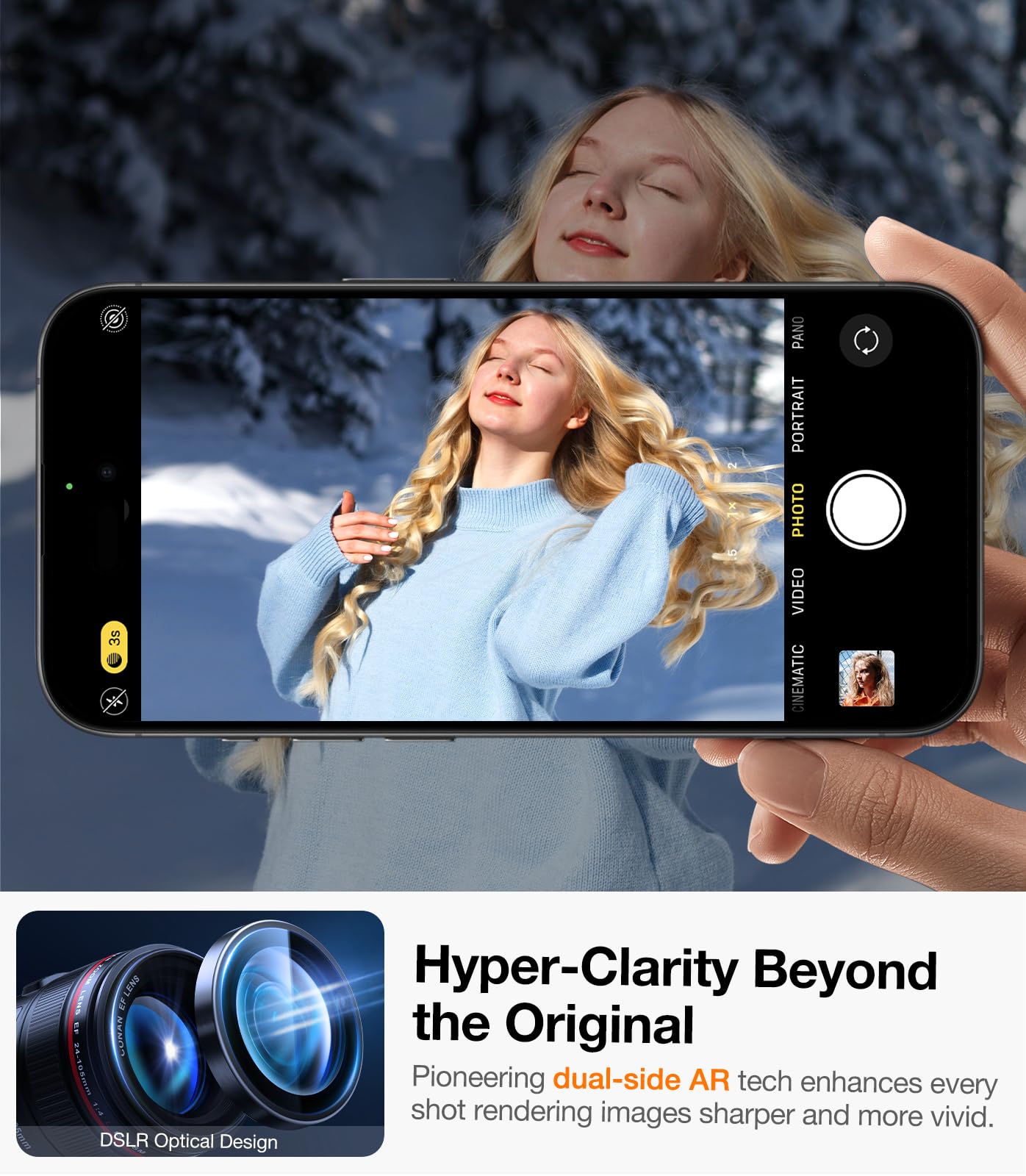 Ultraglass Unbreak Top 9H+ Glass For Iphone 15 Pro Max/15 Pro Lens Protector [Military Grade Shatterproof & Longest Durable] Cam