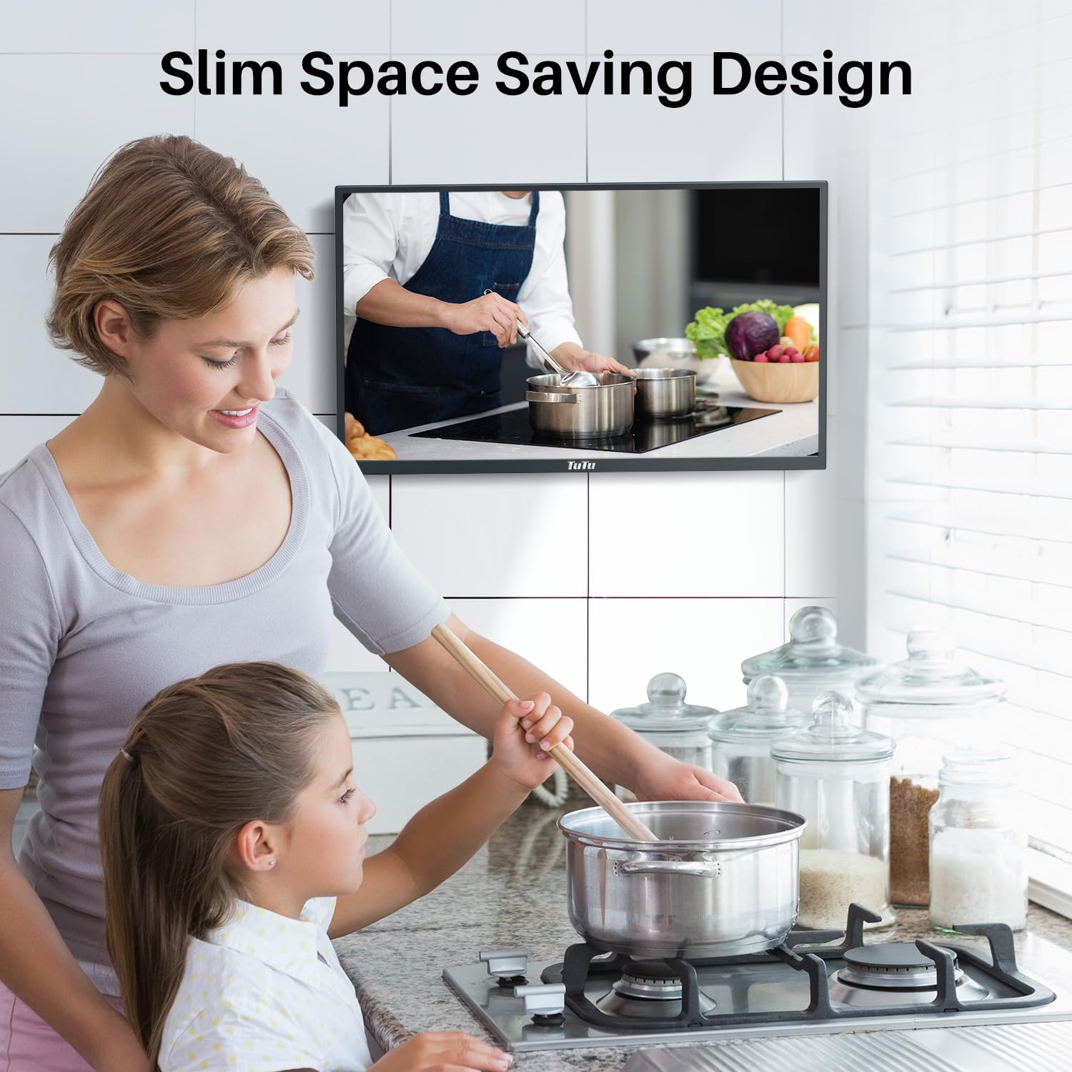 Tutu 24 Inch Tv With Dvd Player Built In, 720P Hd Led Small Flat Screen Tv With 3 Hdmi, Usb, Optical Vga, Operate Simply Non Sma