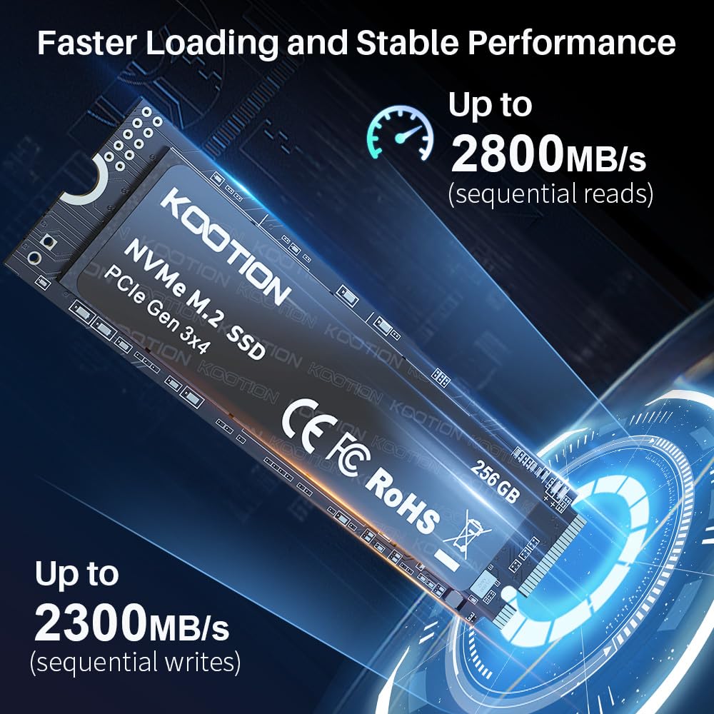 Kootion 256Gb Nvme M.2 Pcie 2280 Ssd | Gen3X4 Internal Solid State Drive Hard Drive Up To 2500Mb/S | Compatible With Laptop & Pc