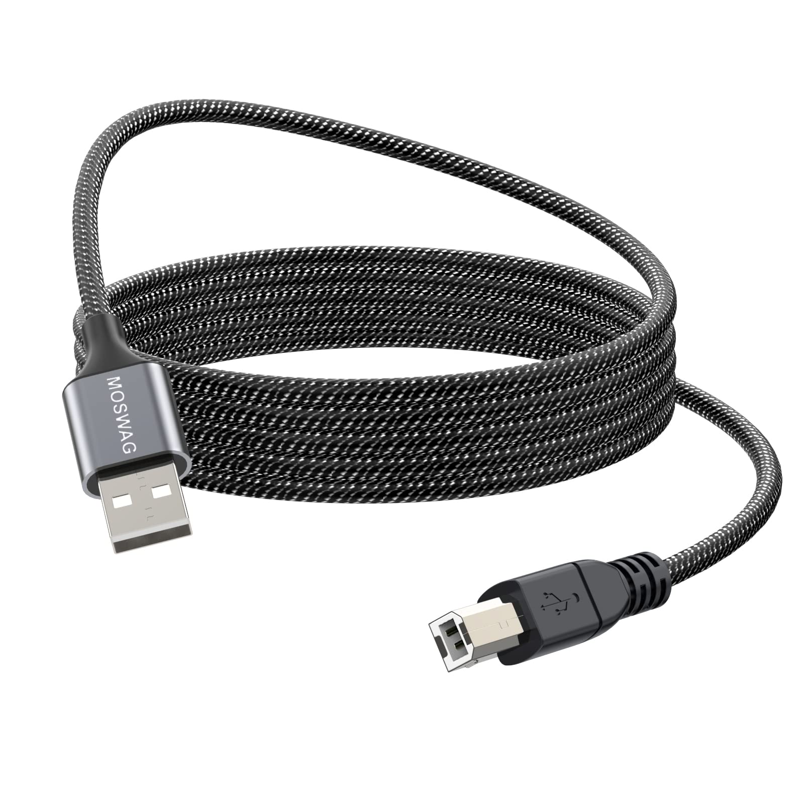 Moswag Usb Printer Cable 5Ft/1.5Meter Scanner Cable Usb Printer Cord Type A To Type B Durable Usb 2.0 Scanner Cord High Speed For Hp,Canon,Dell,Epson,Lexmark,Xerox,Brother,Samsung And More