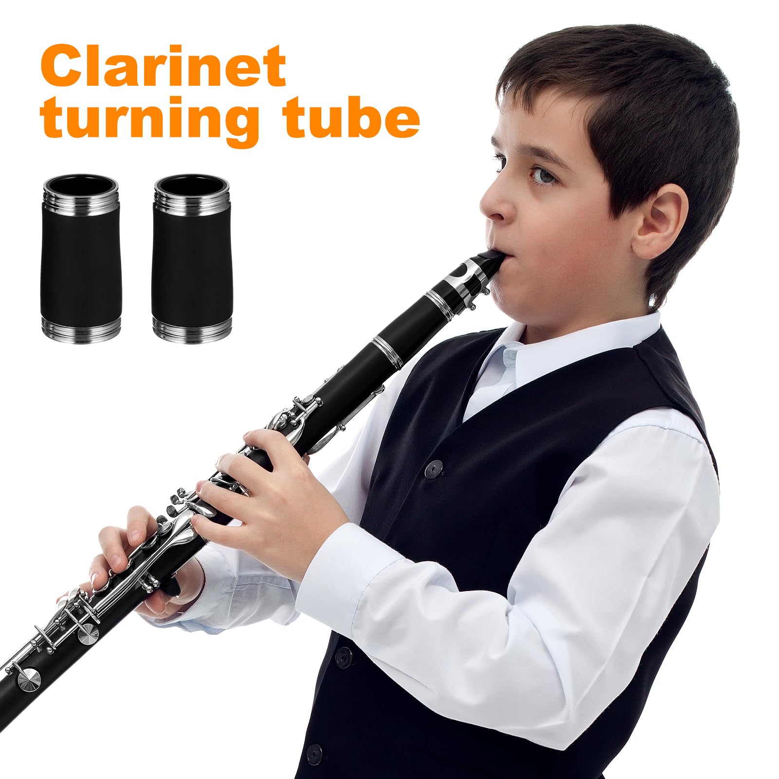 Clarinet Pipe Musical Instrument Barrel Clarinet Tube Tuning Tube Adjustable B Flat Clarinet Barrel Pitch Pipe Treble Pitch 58Mm