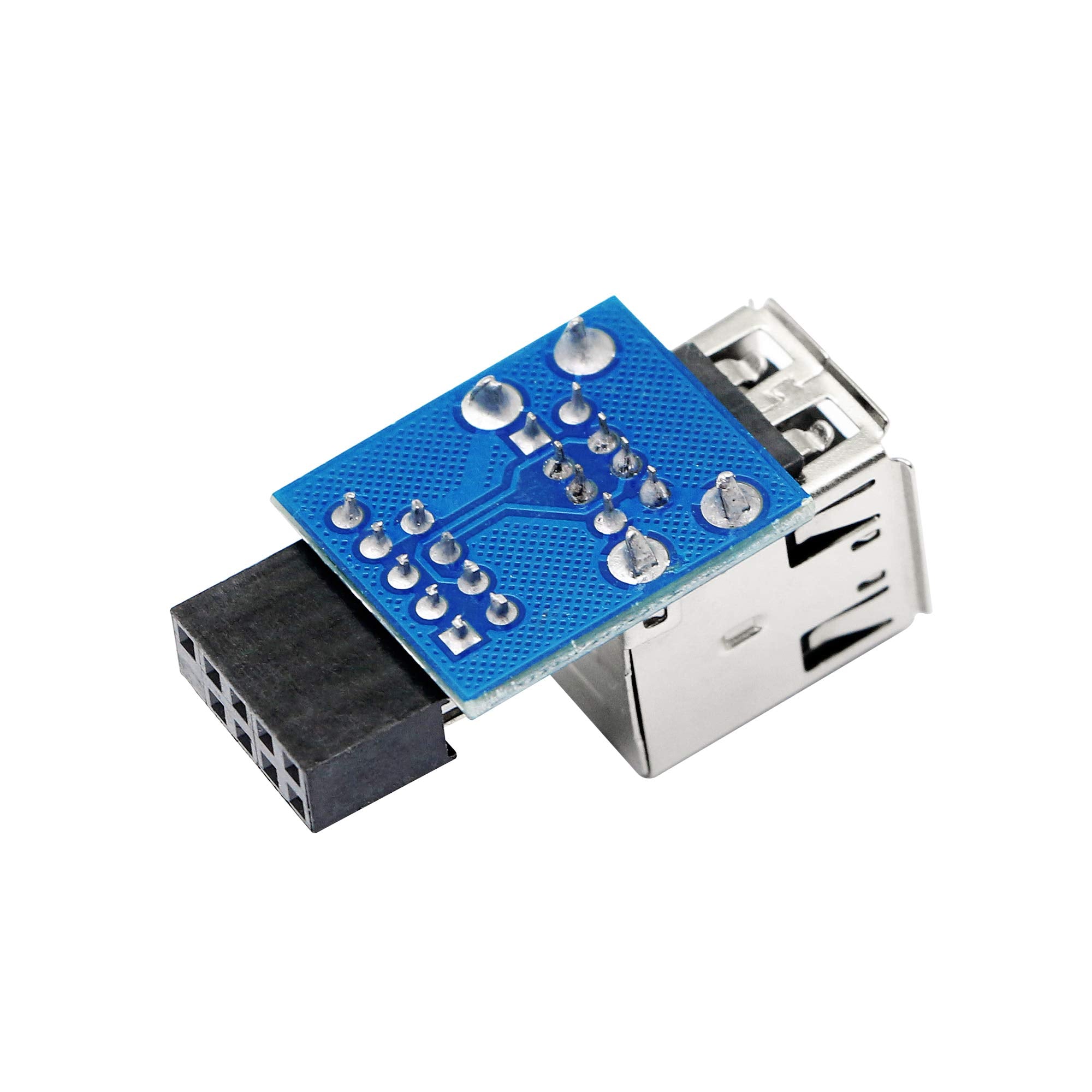 Sinloon 9Pin Usb 2.0 Female Pin Dual 2 Port Usb Motherboard Header Adapter Dual Layer Type For Pc (Dual)