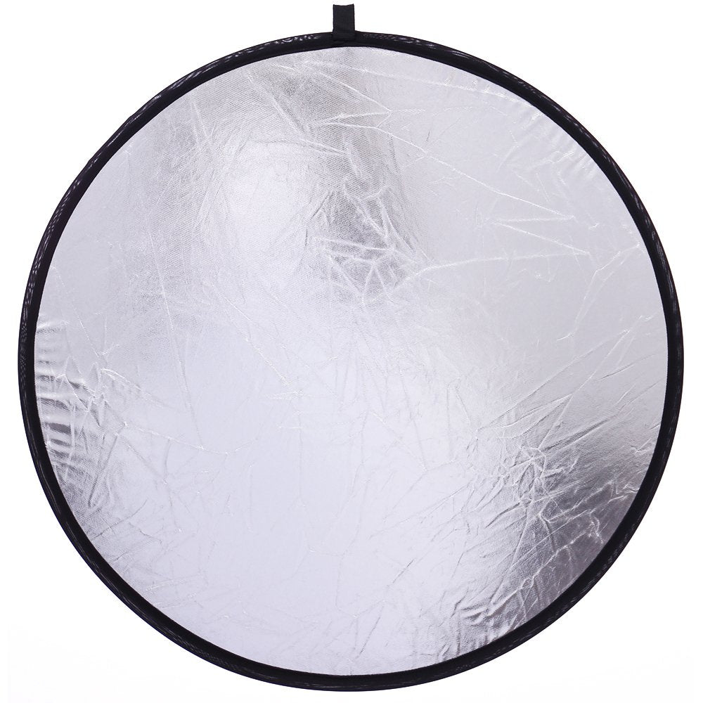 5 In 1 Photo Video Reflectors 12 Inch (30Cm) Collapsible Multi Disc Light Round Photography Reflector With Bag  Translucent, Sil